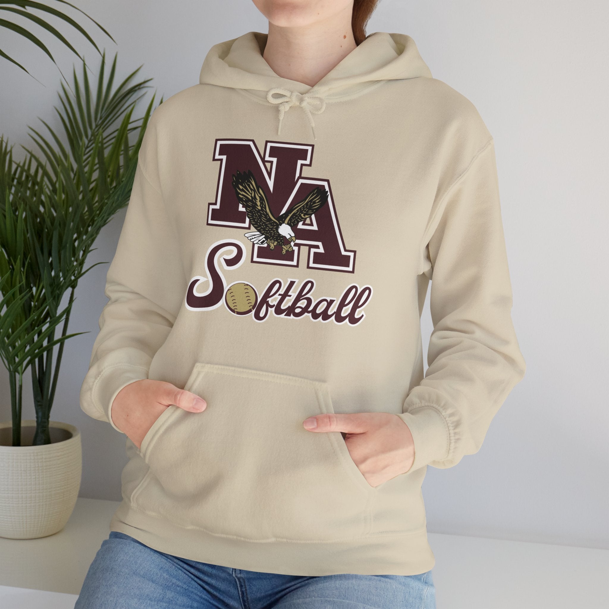 Adult Unisex NA Script Softball Graphic Hoodie