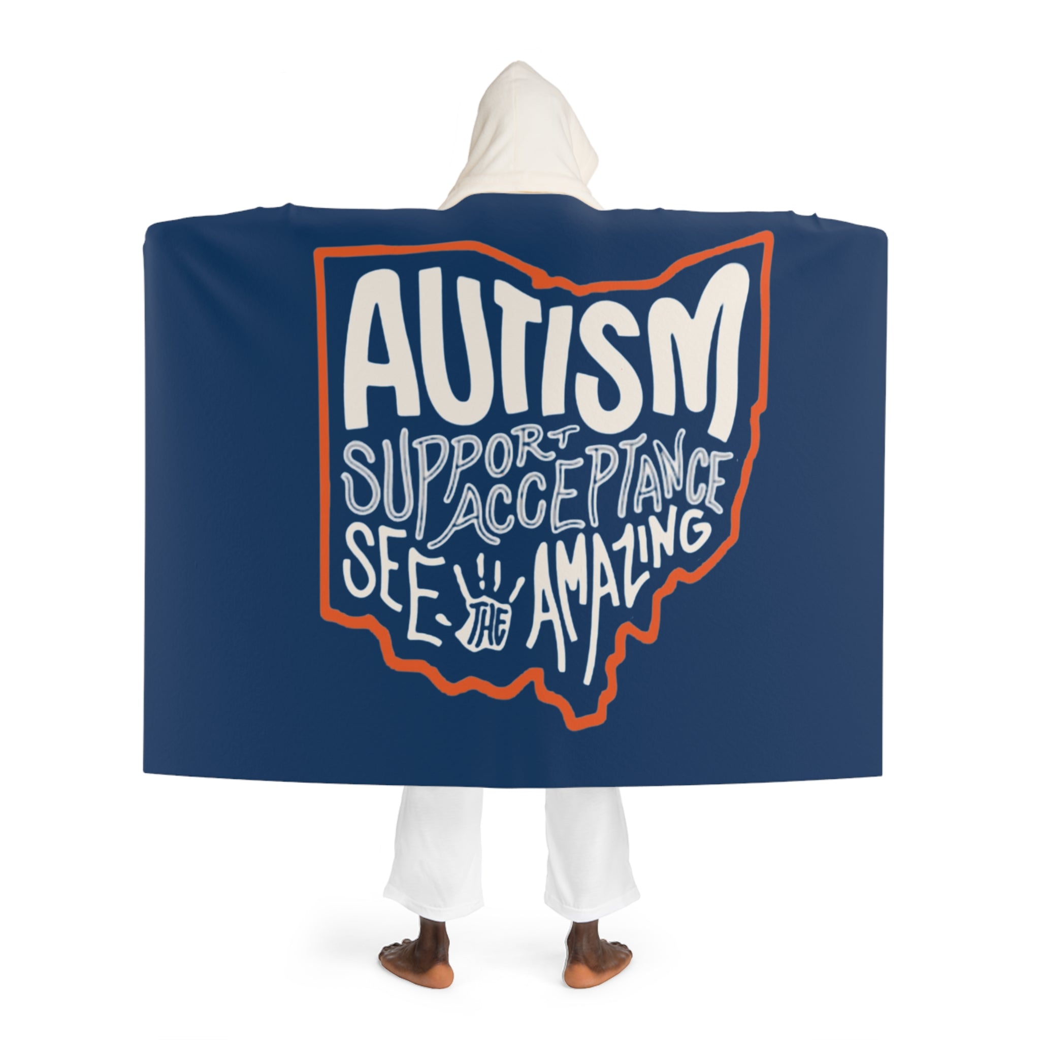 Autism See The Amazing Graphic Hooded Sherpa Fleece Blanket