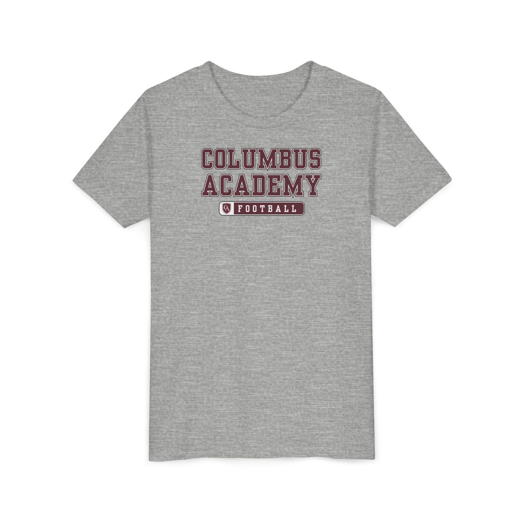 Youth Columbus Academy Football Graphic Short Sleeve Bella + Canvas Soft Tee