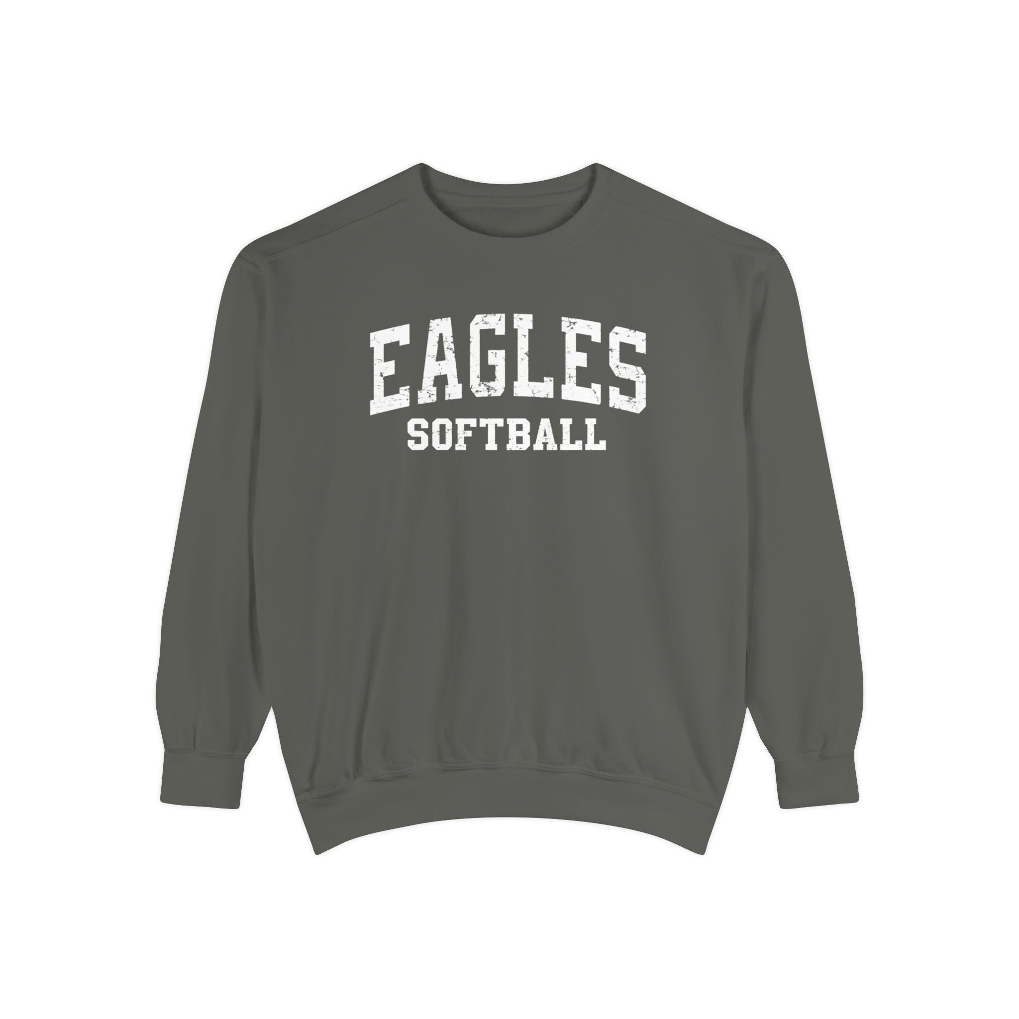 Adult Unisex New Albany Eagles Softball Vintage Distressed Graphic Crewneck Fleece Sweatshirt
