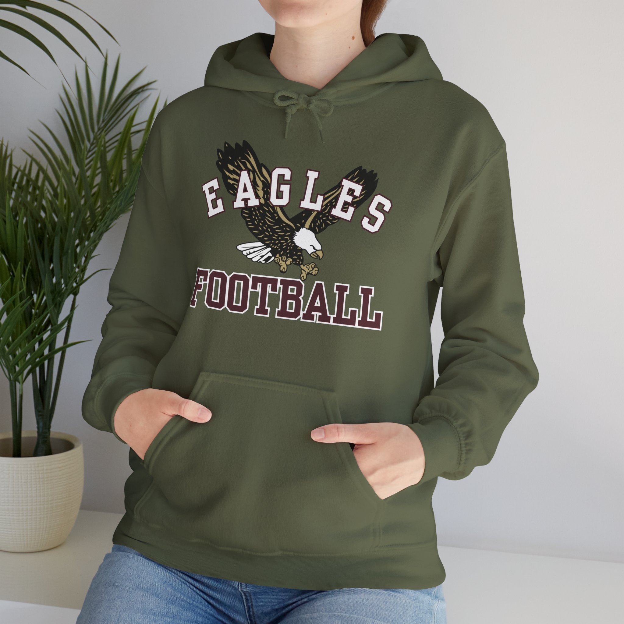 Adult Unisex Flying Football Eagle Graphic Hoodie