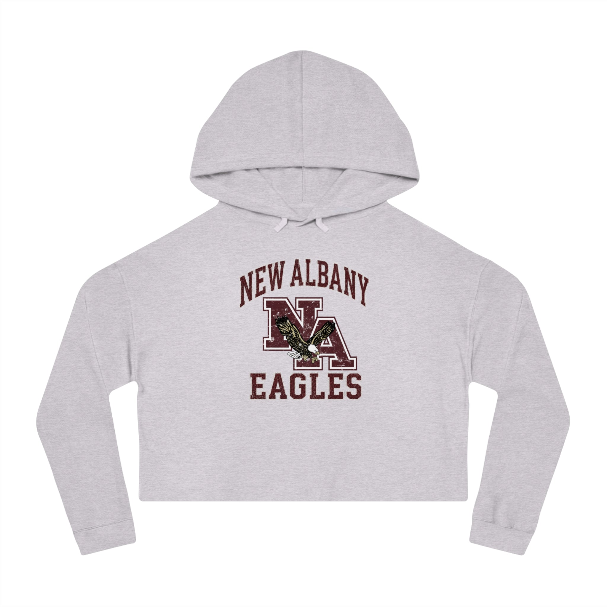 Women's New Albany Vintage Vibes Football Logo Graphic Crop Hoodie