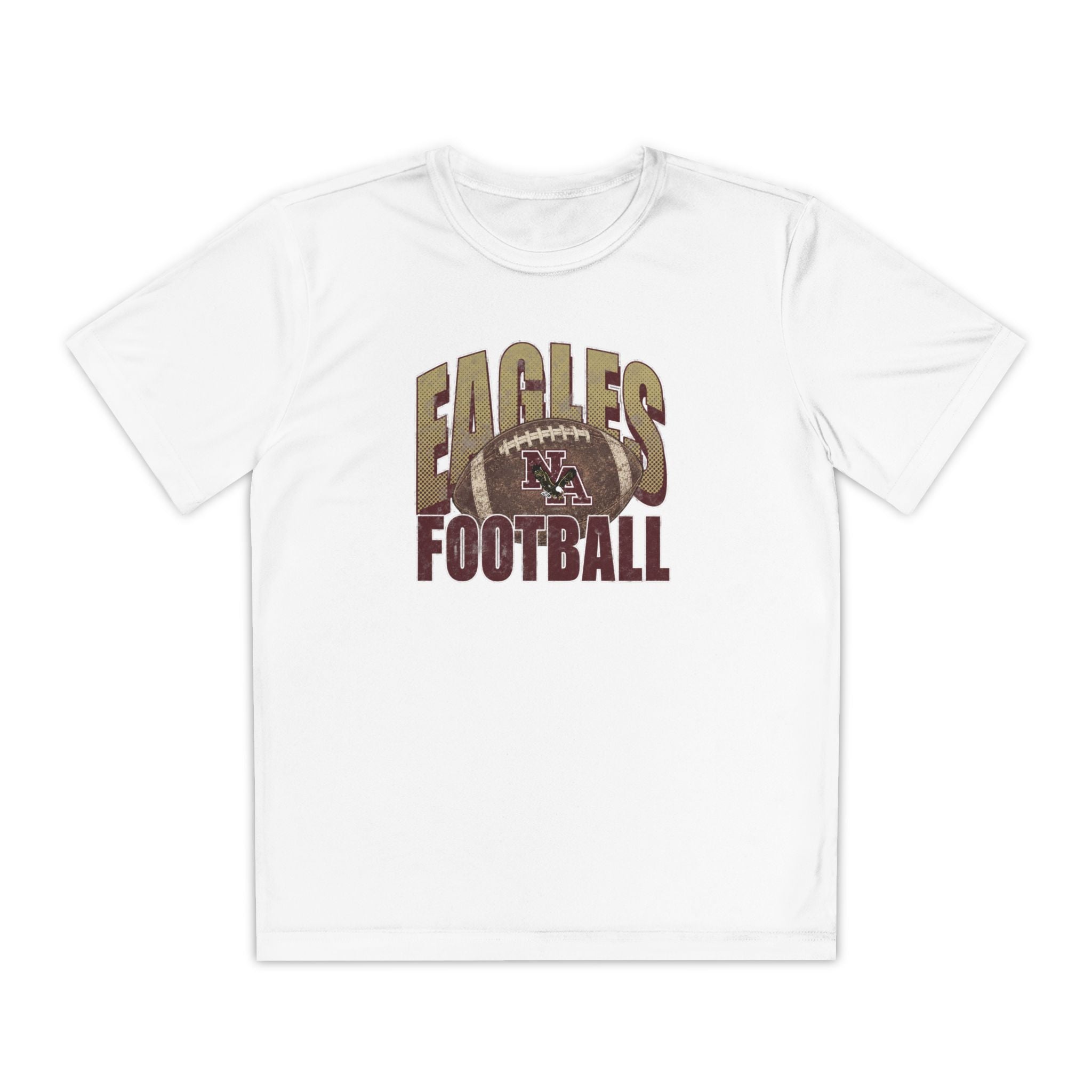 Youth New Albany First-Down Distressed Football Graphic Sport-Tek Competitor Performance Tee