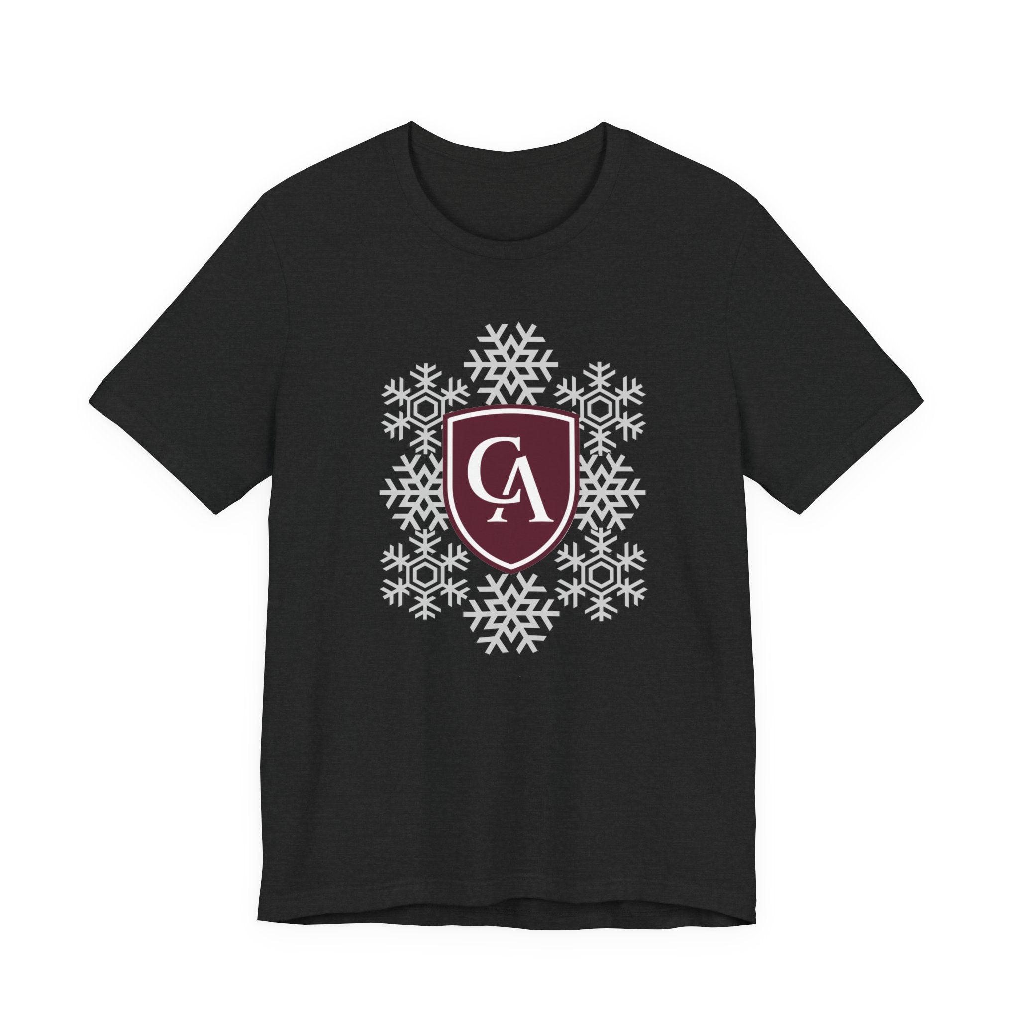 Adult Unisex Columbus Academy Spirited Snowflake Graphic Short Sleeve Soft Tee