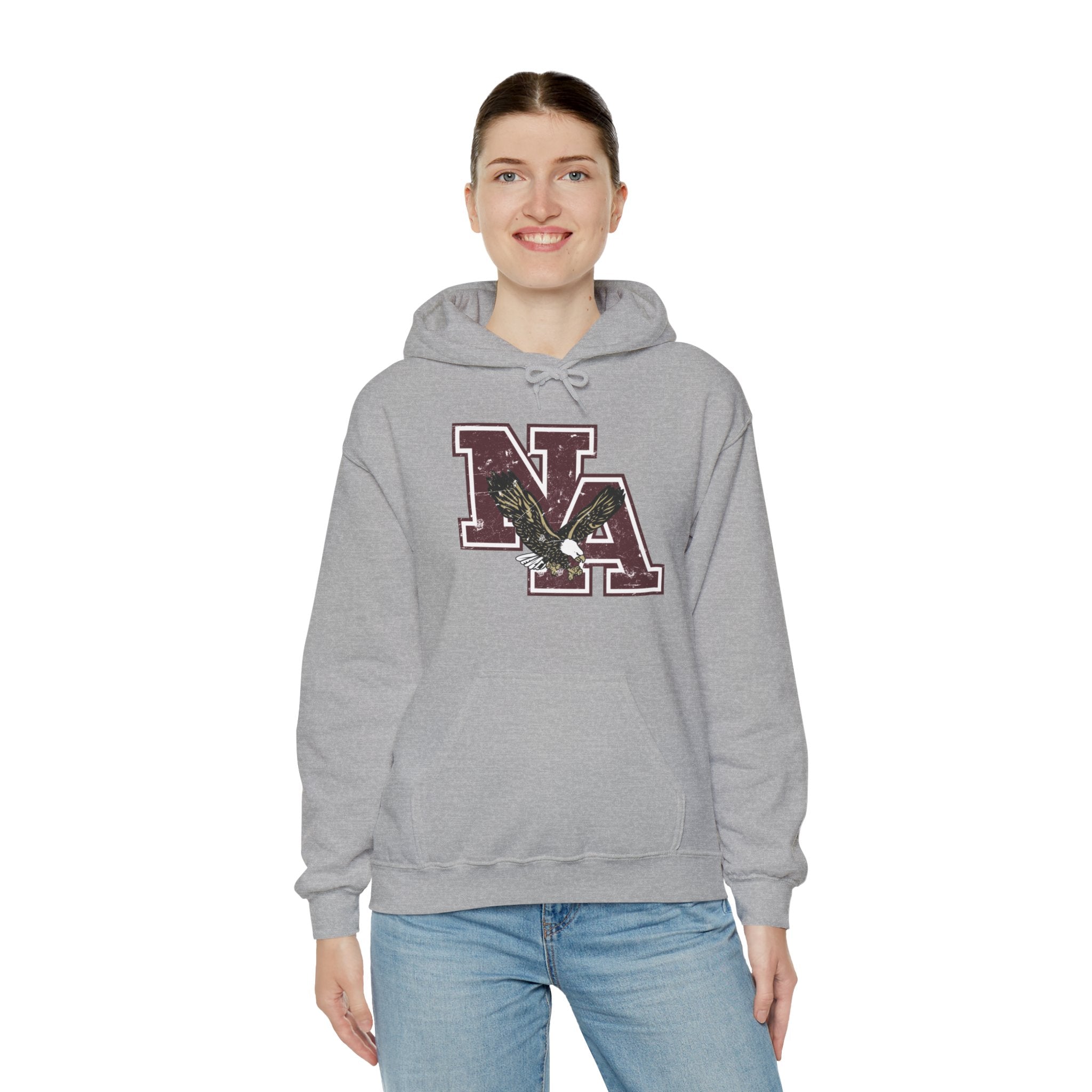 Adult Unisex Vintage Distressed Maroon Logo Graphic Hoodie