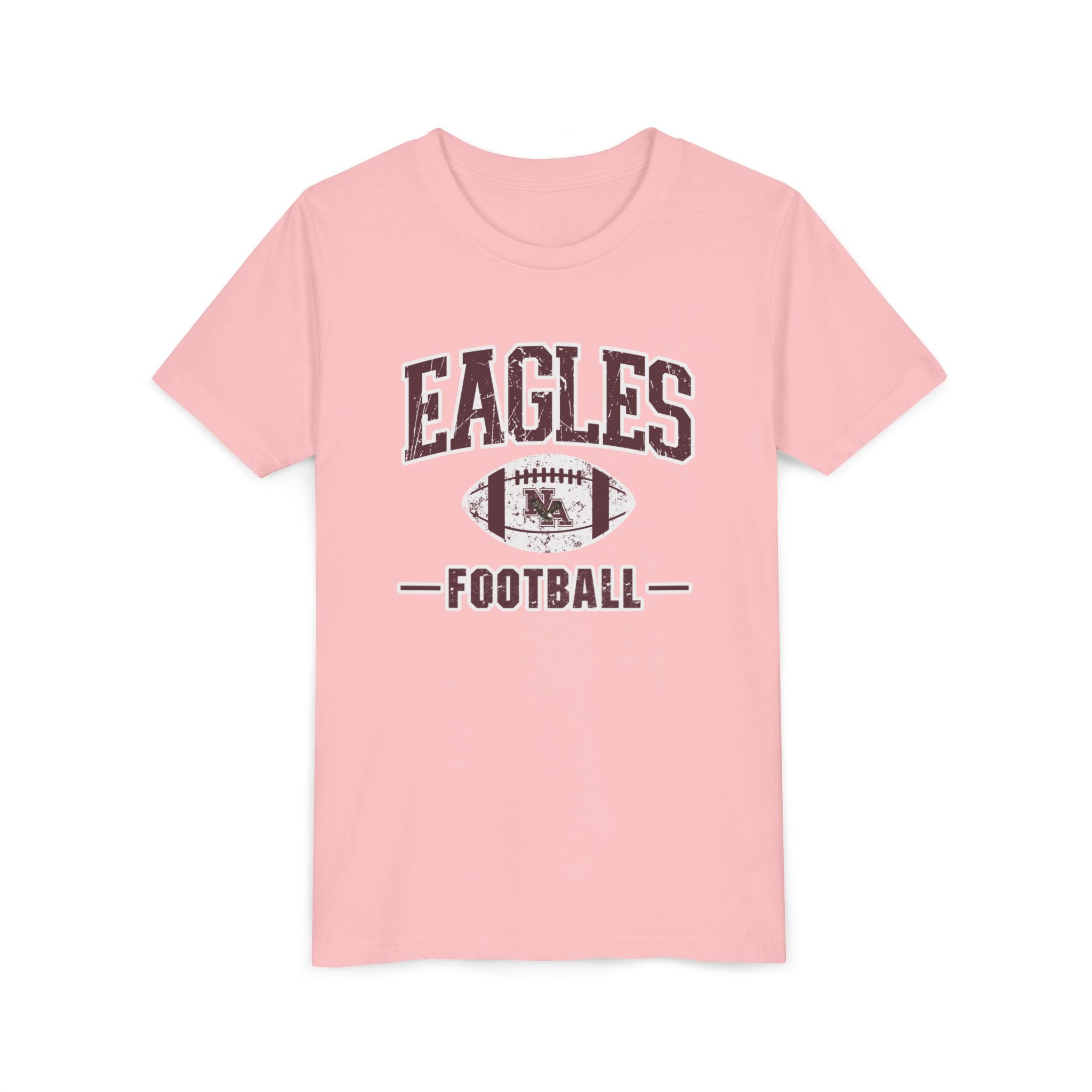 Youth Eagles Football Vintage Distressed Graphic Short Sleeve Soft Tee