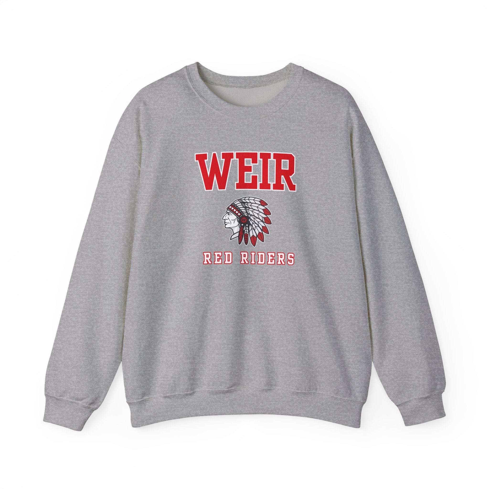 Adult Unisex Weir Red Riders Classic Mascot Graphic Sweatshirt