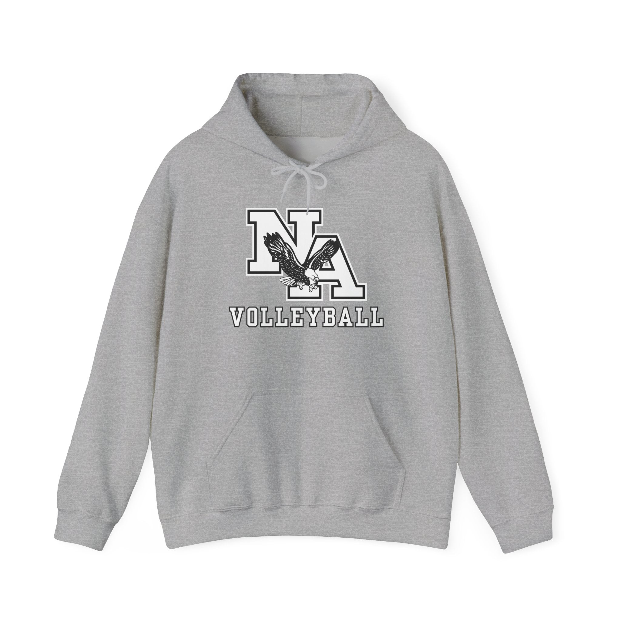 Adult Unisex New Albany Volleyball Classic White and Black Logo Graphic Hoodie