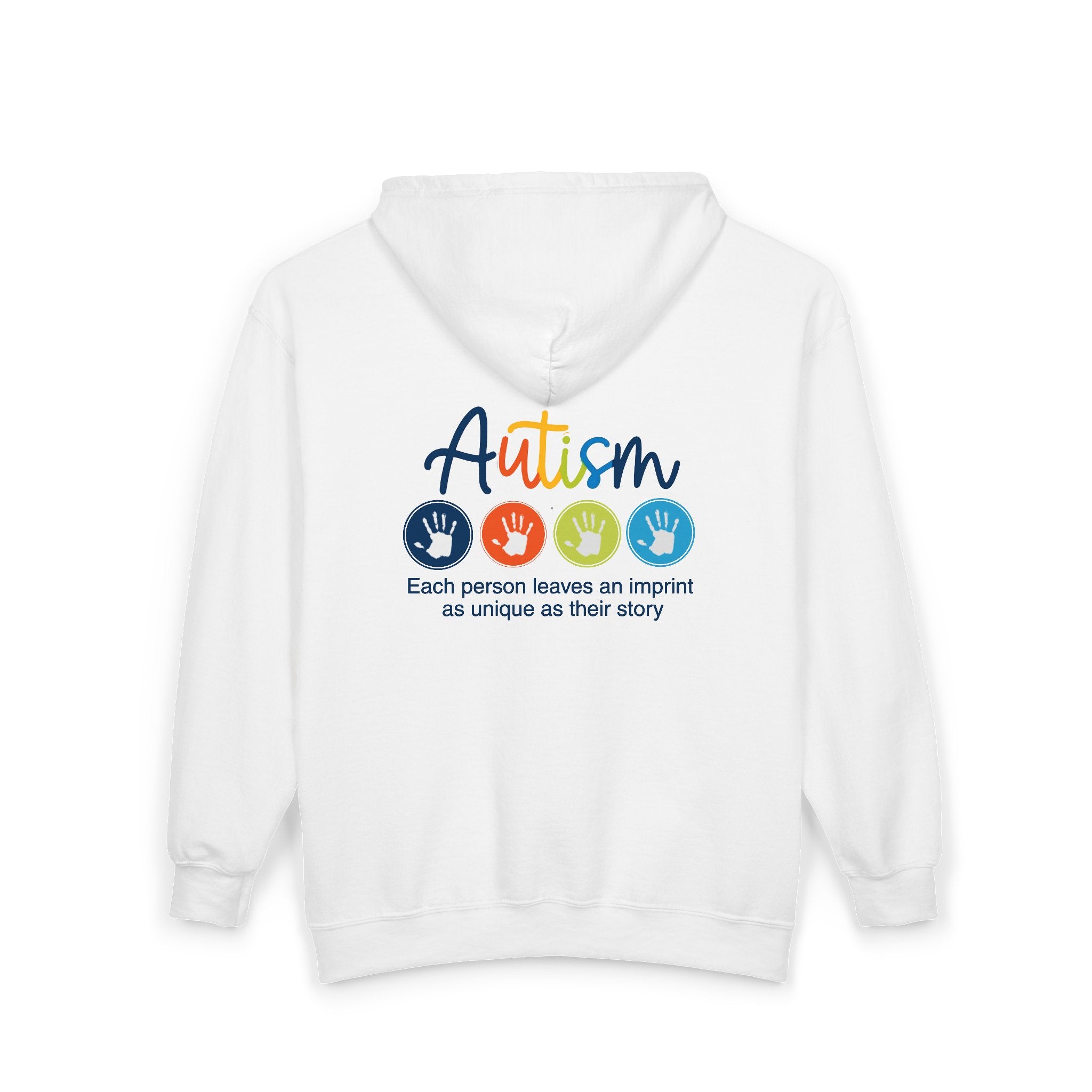 Adult Unisex Autism Imprint Graphic Full-Zip Hooded Sweatshirt