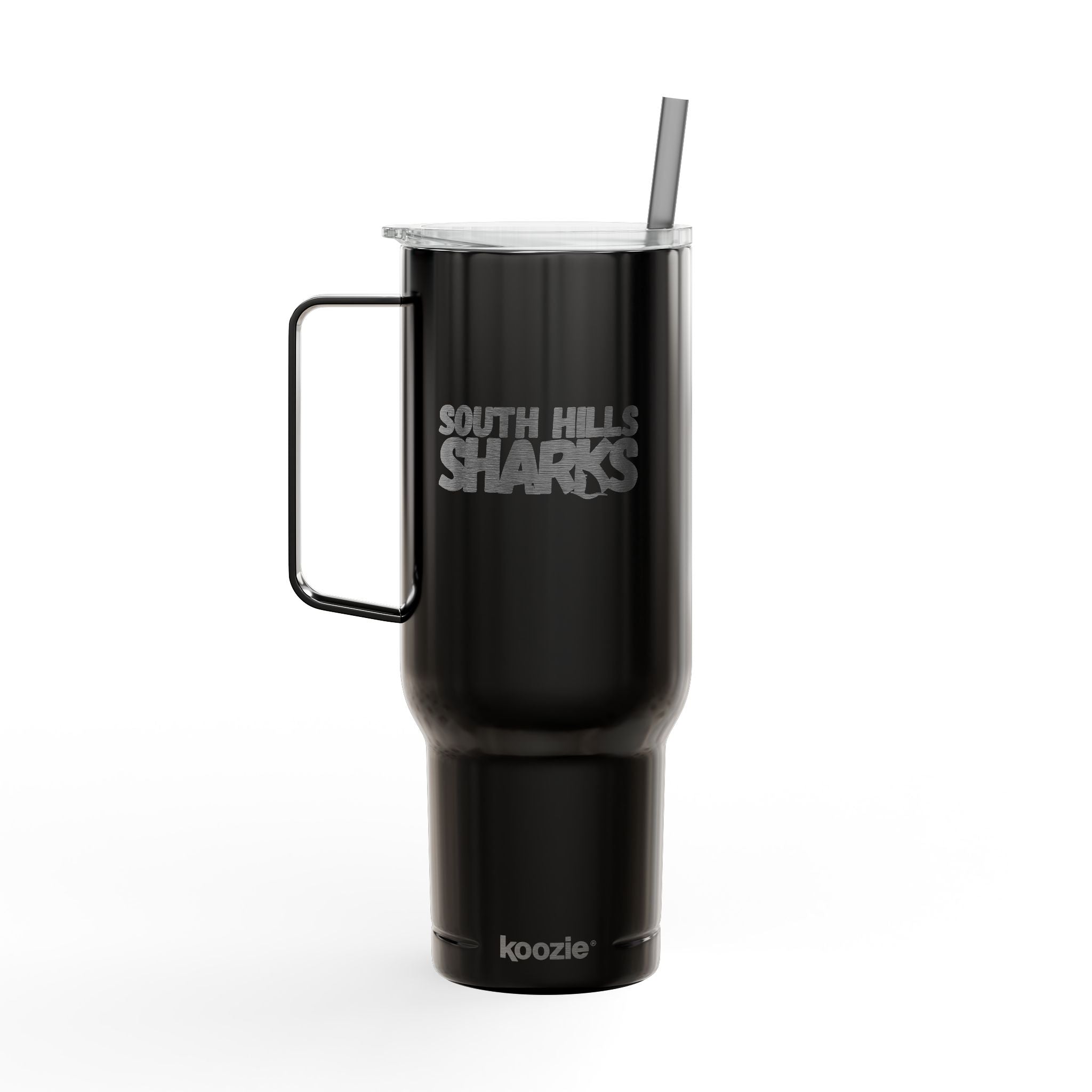 South Hills Sharks Neon Rainbow Engraved 40oz Insulated Tumbler with Lid