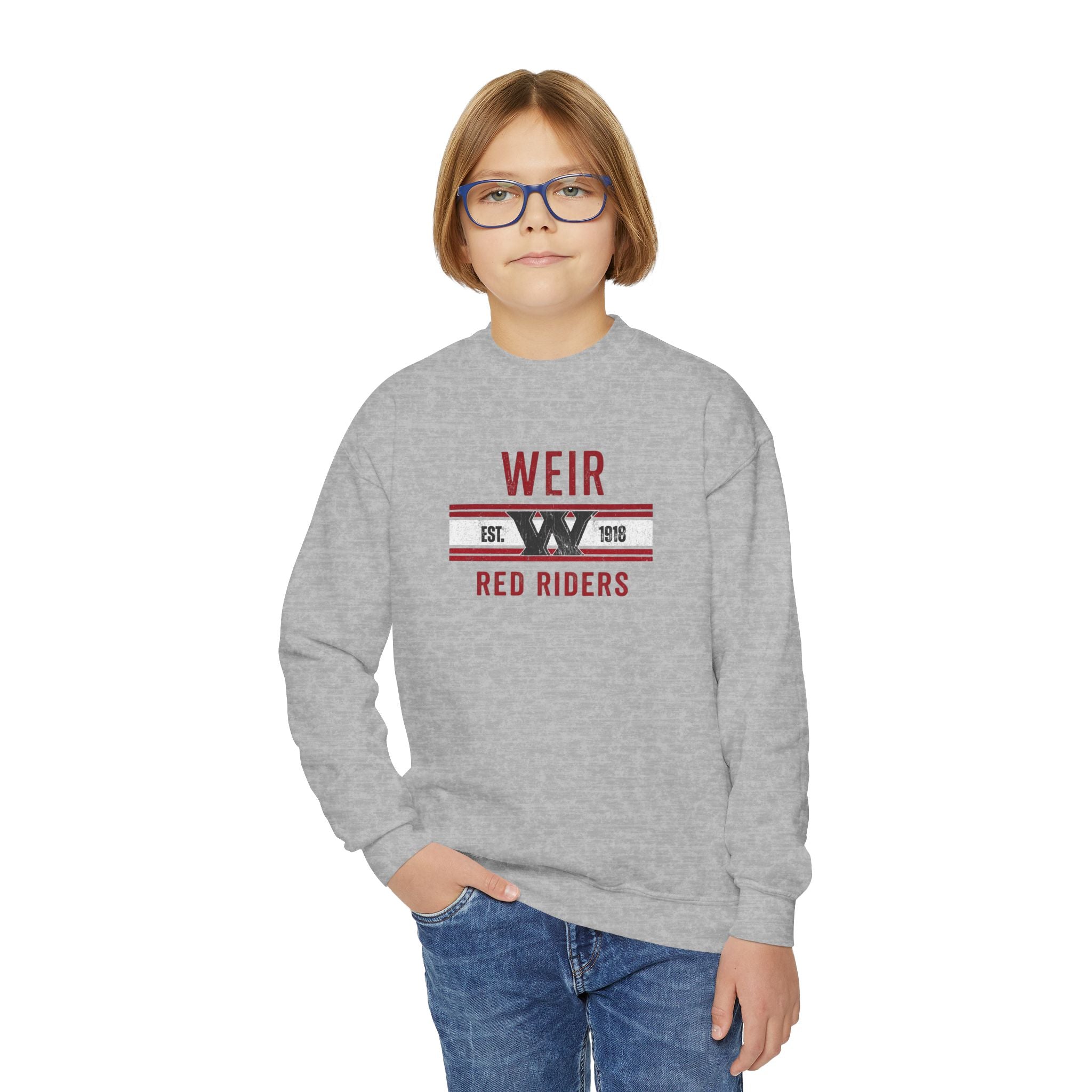 Youth Weirton Distressed Heritage Graphic Gildan Heavy Blend Sweatshirt