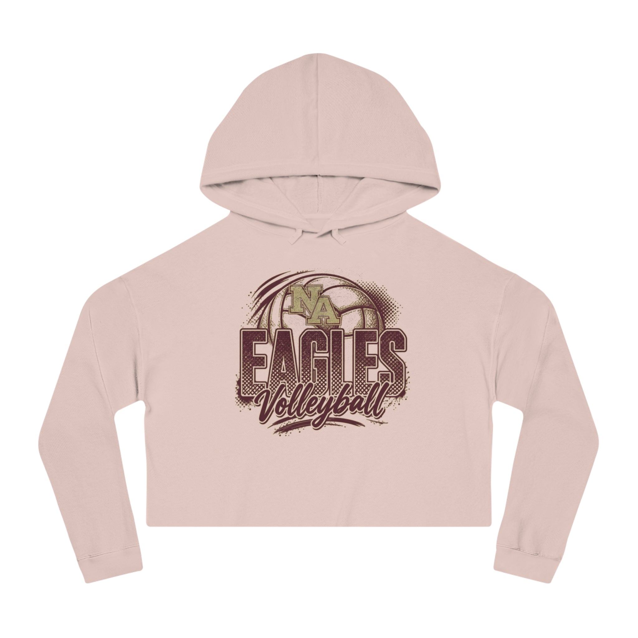 Women's New Albany Eagles Ombre Volleyball Graphic Crop Hoodie