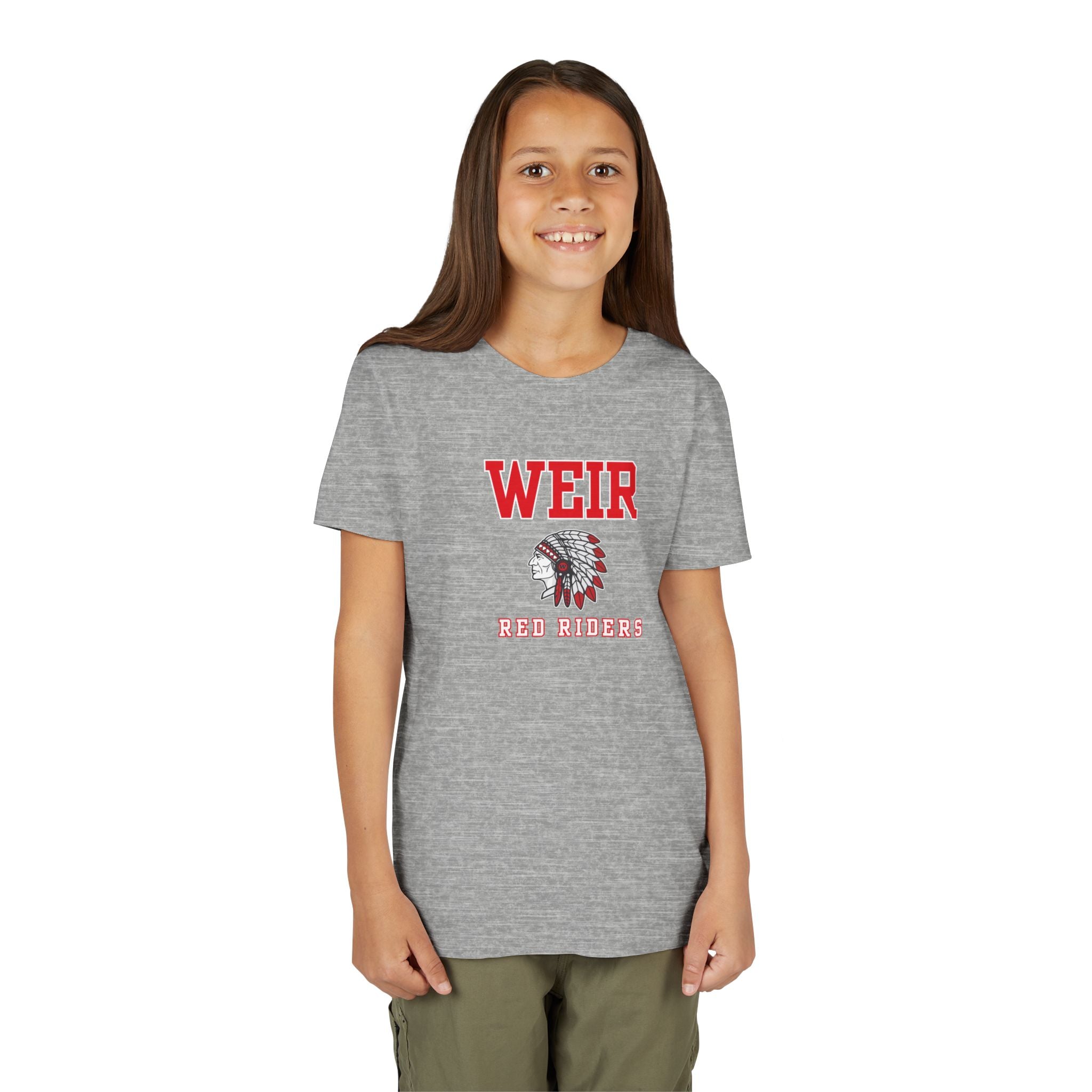 Youth Weir Red Riders Classic Mascot Graphic Short Sleeve Bella + Canvas Soft Tee