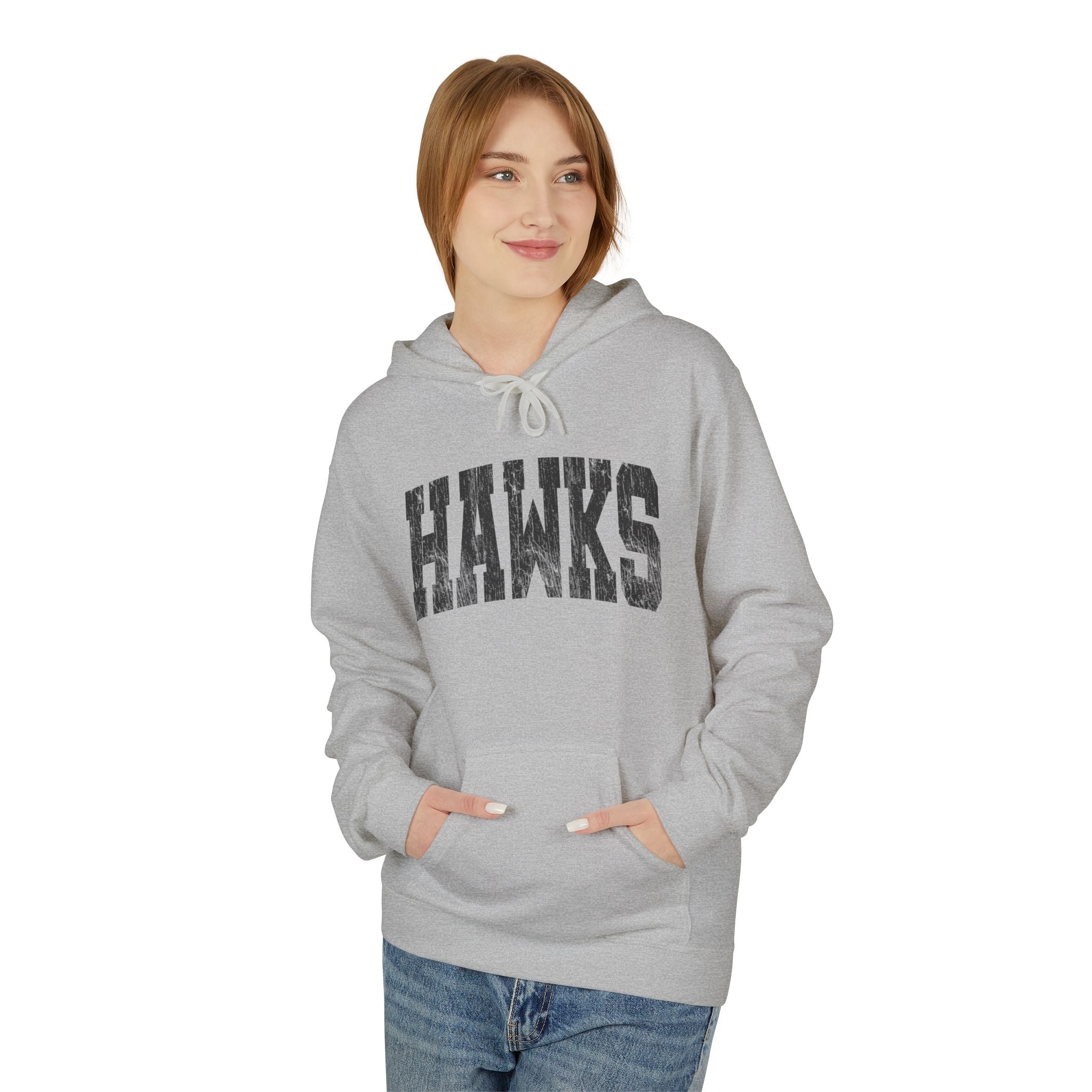 Adult Unisex Westerville Central Distressed Oversized Hawks Graphic Soft Style Hoodie