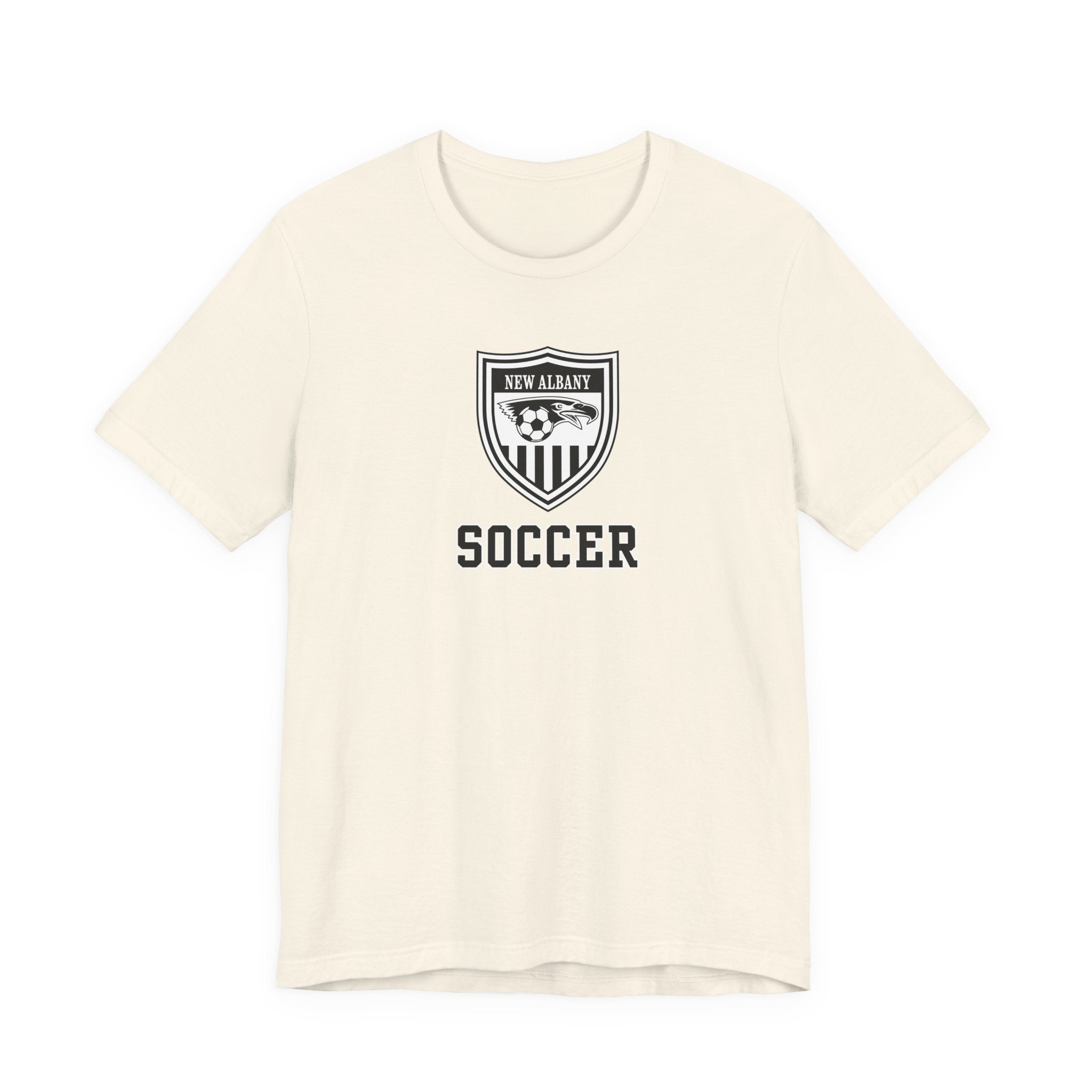Adult Unisex New Albany Youth Soccer League Crest Graphic Short Sleeve Bella + Canvas Soft Tee