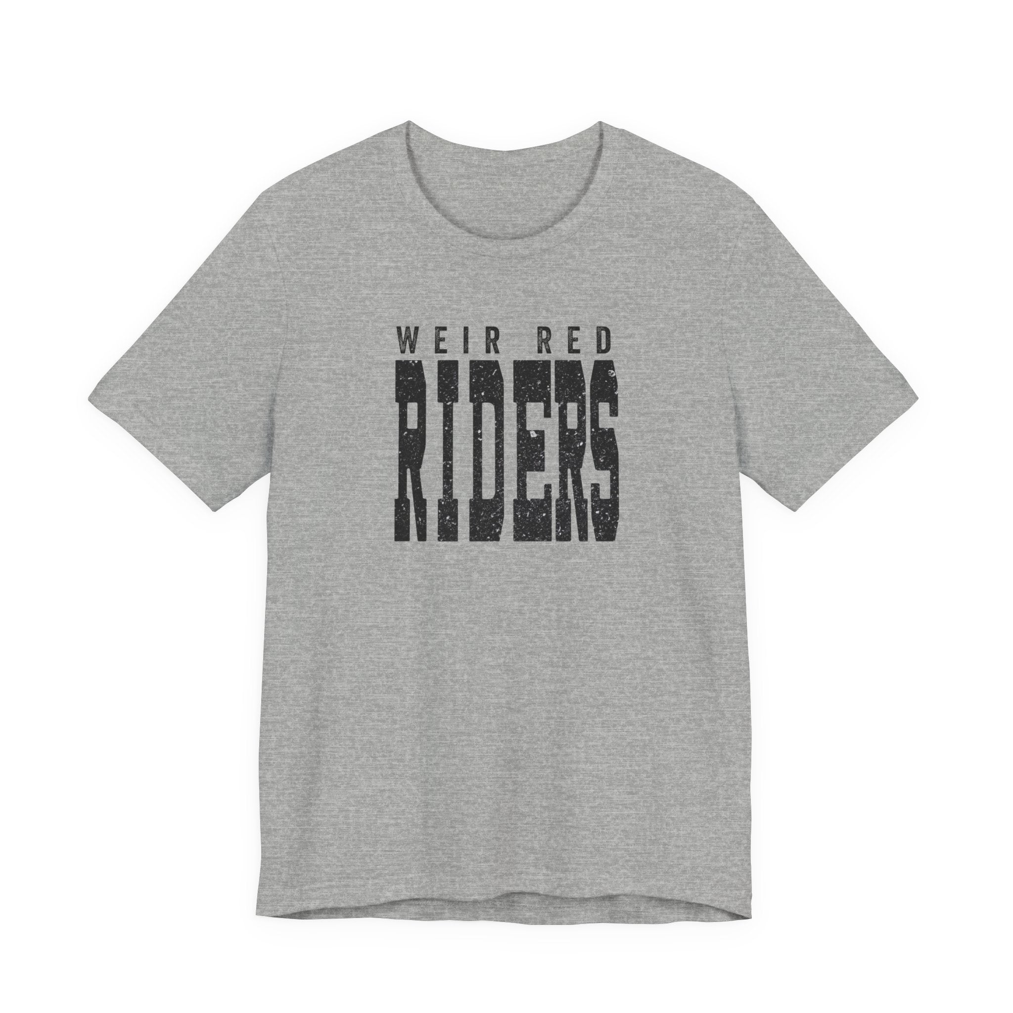 Adult Unisex Weir Red Riders Distressed Enlarged Graphic Short Sleeve Bella + Canvas Soft Tee