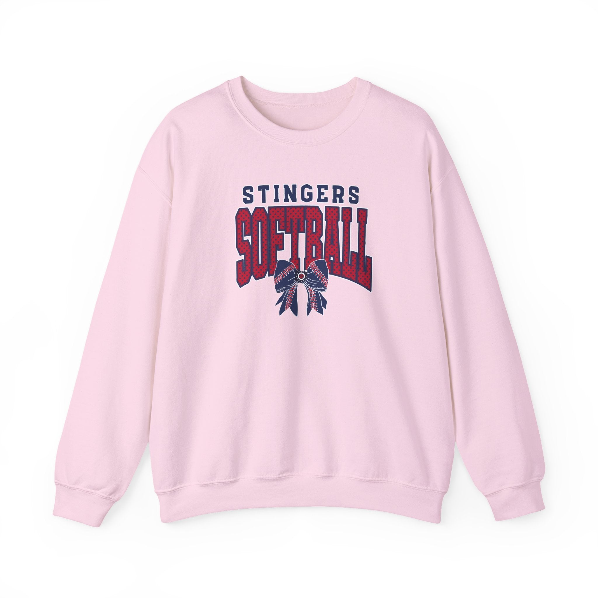 Adult Unisex Stingers Softball Stitched Bow Graphic Sweatshirt