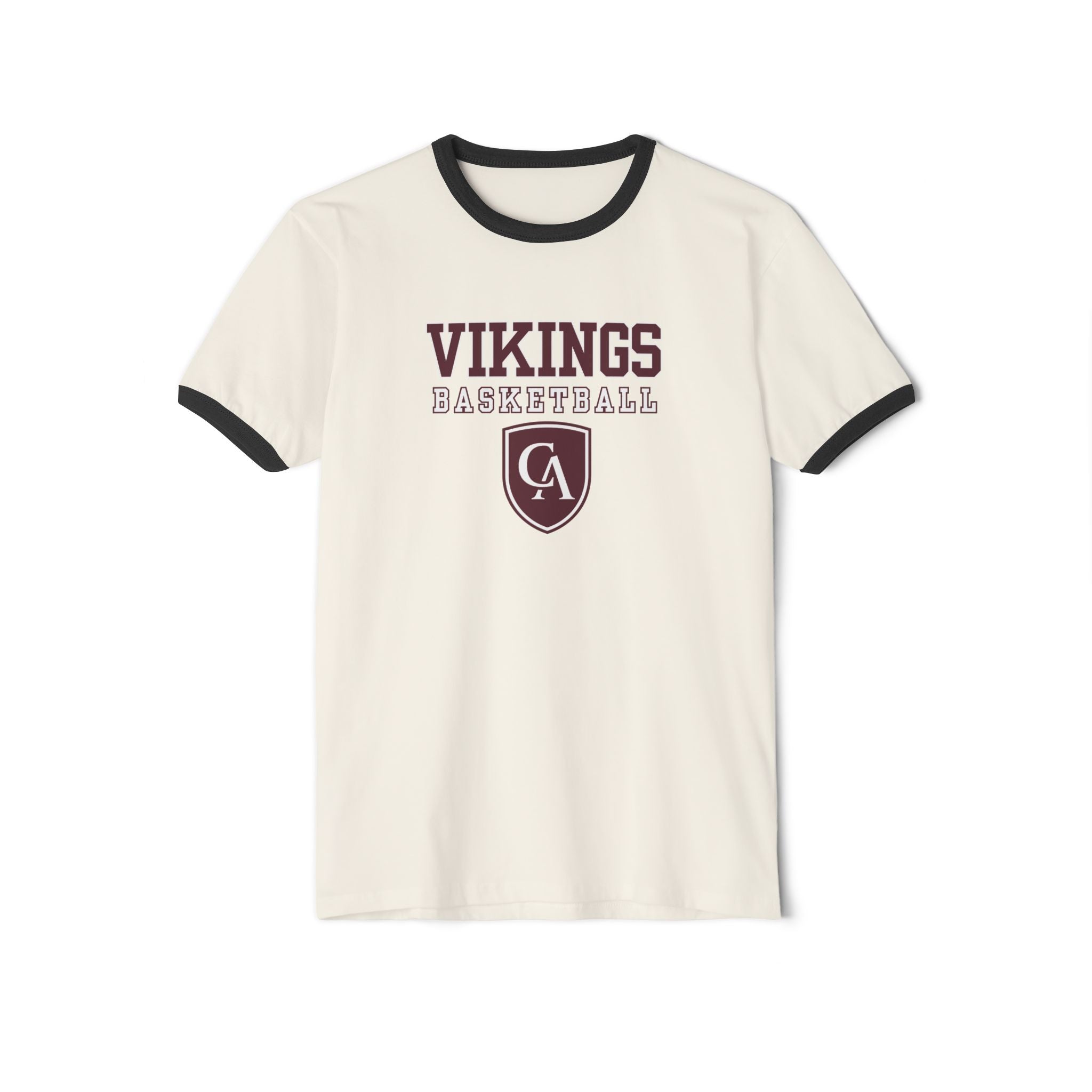 Adult Unisex Columbus Academy Vikings Basketball Graphic Short Sleeve Ringer Tee