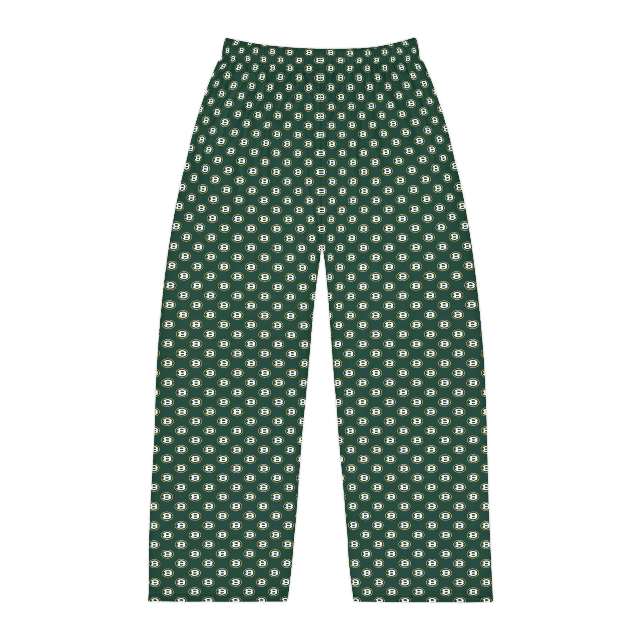 Adult Unisex Green Pajama Pants with Allover Brooke Logo Print