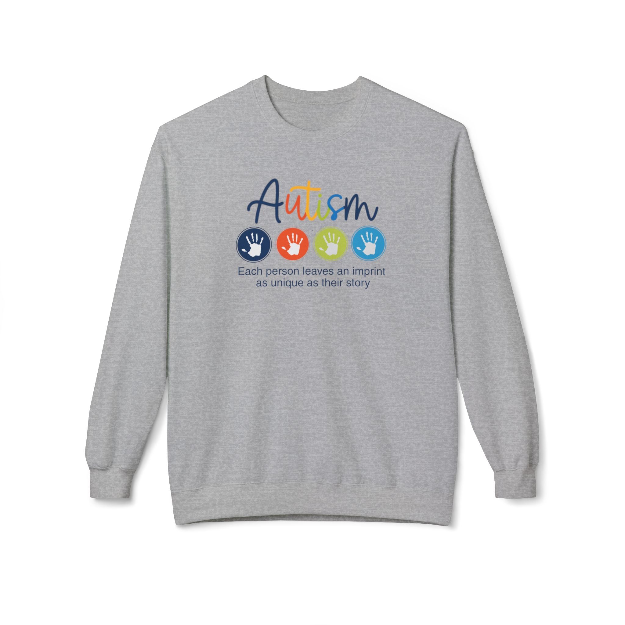 Adult Unisex Autism Imprint Graphic Soft Style Sweatshirt
