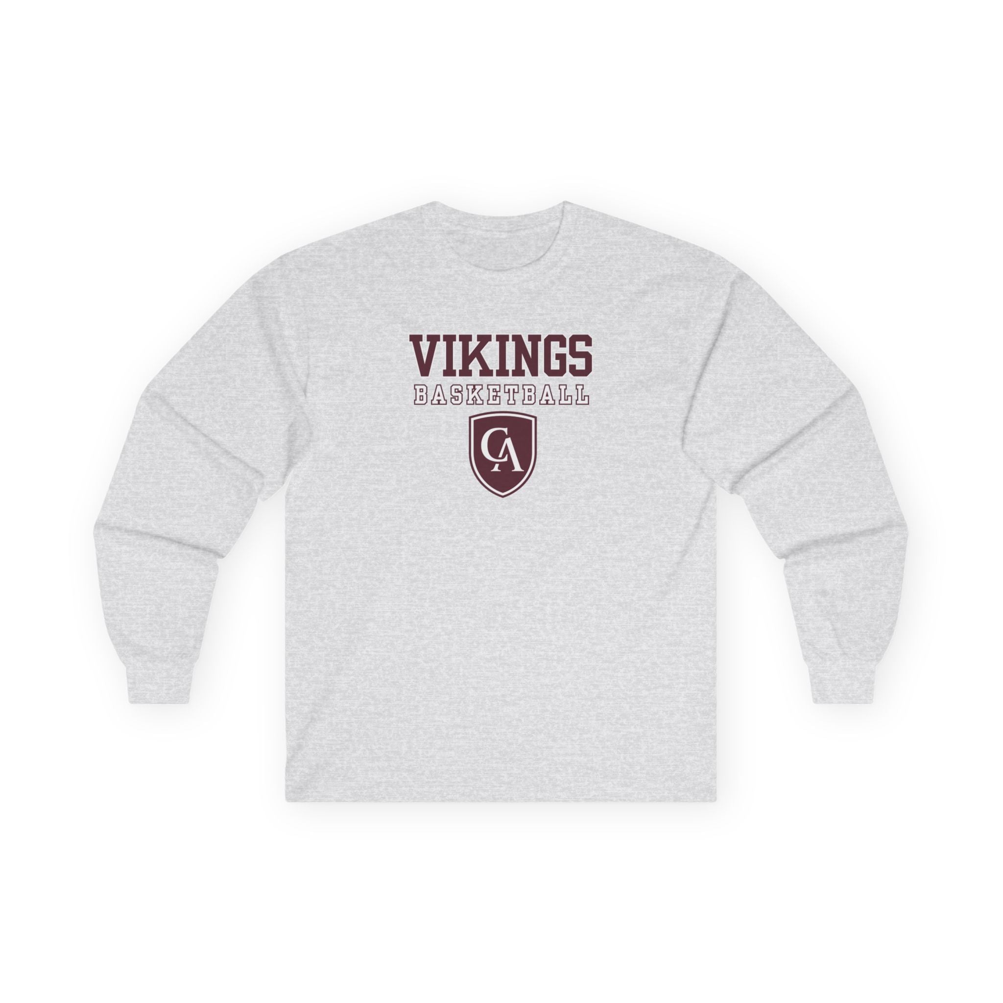 Adult Unisex Columbus Academy Vikings Basketball Graphic Gildan Long Sleeve Tee