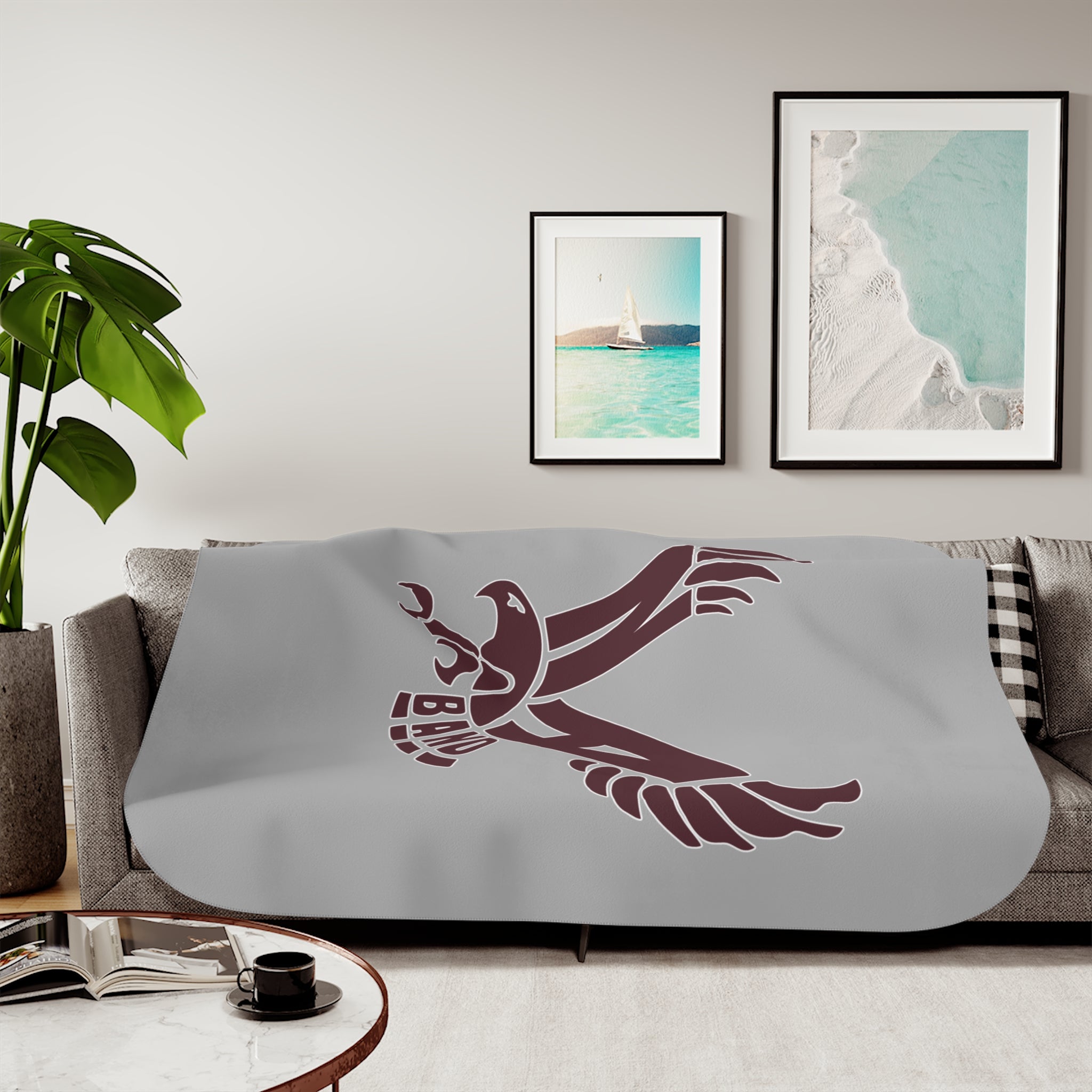 NAHS Marching Band Eagle Graphic So-Soft Sherpa Blanket