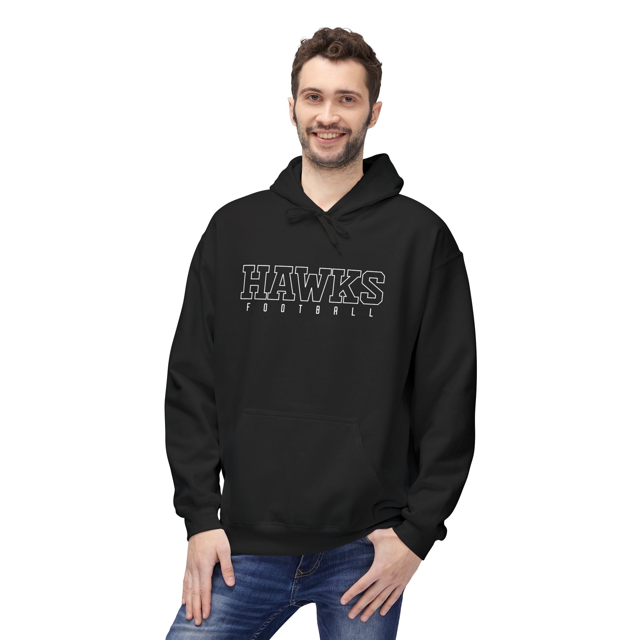 Adult Unisex Westerville Central Block Hawks Football Graphic Soft Style Hoodie