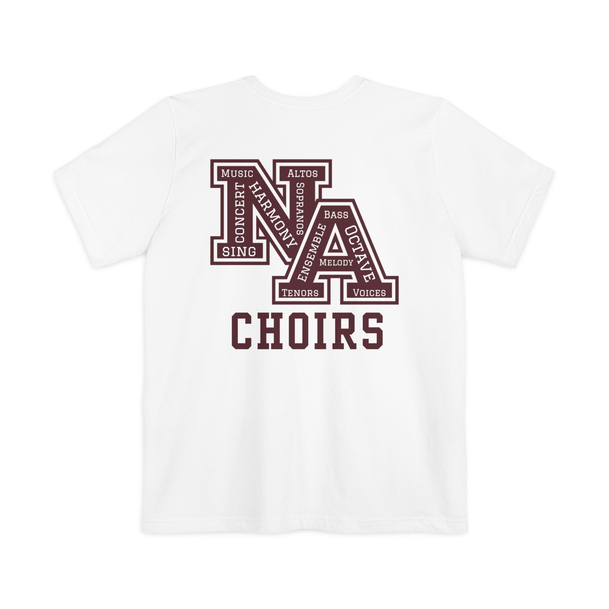 Adult Unisex Choirs Words NA Logo Graphic Pocket T-shirt