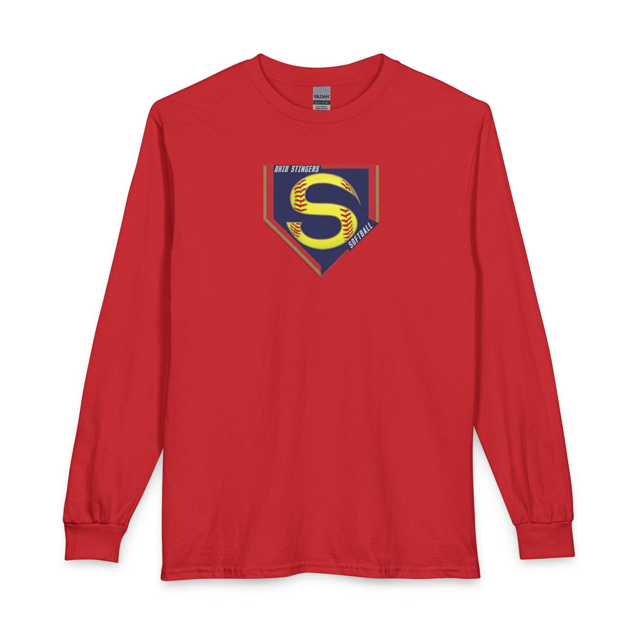 Adult Unisex Stingers Softball Logo Graphic Long Sleeve Gildan Tee