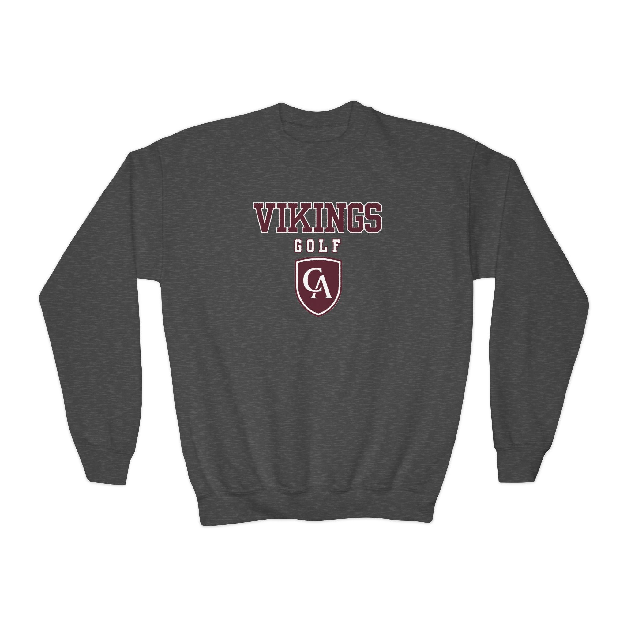 Youth Columbus Academy Vikings Golf Graphic Gildan Heavy Blend Sweatshirt