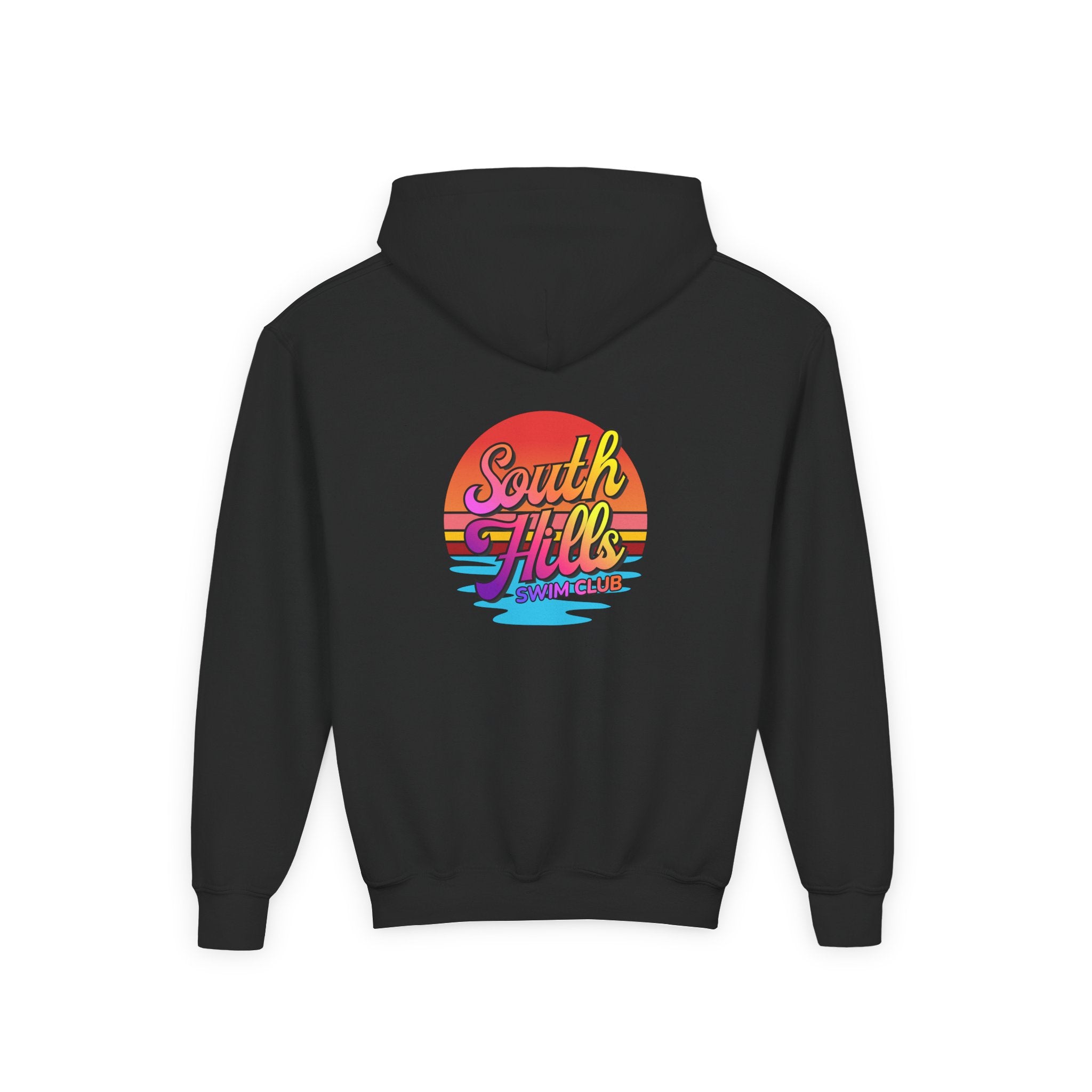 Youth South Hills Swim Club Sunset Script Graphic Hoodie