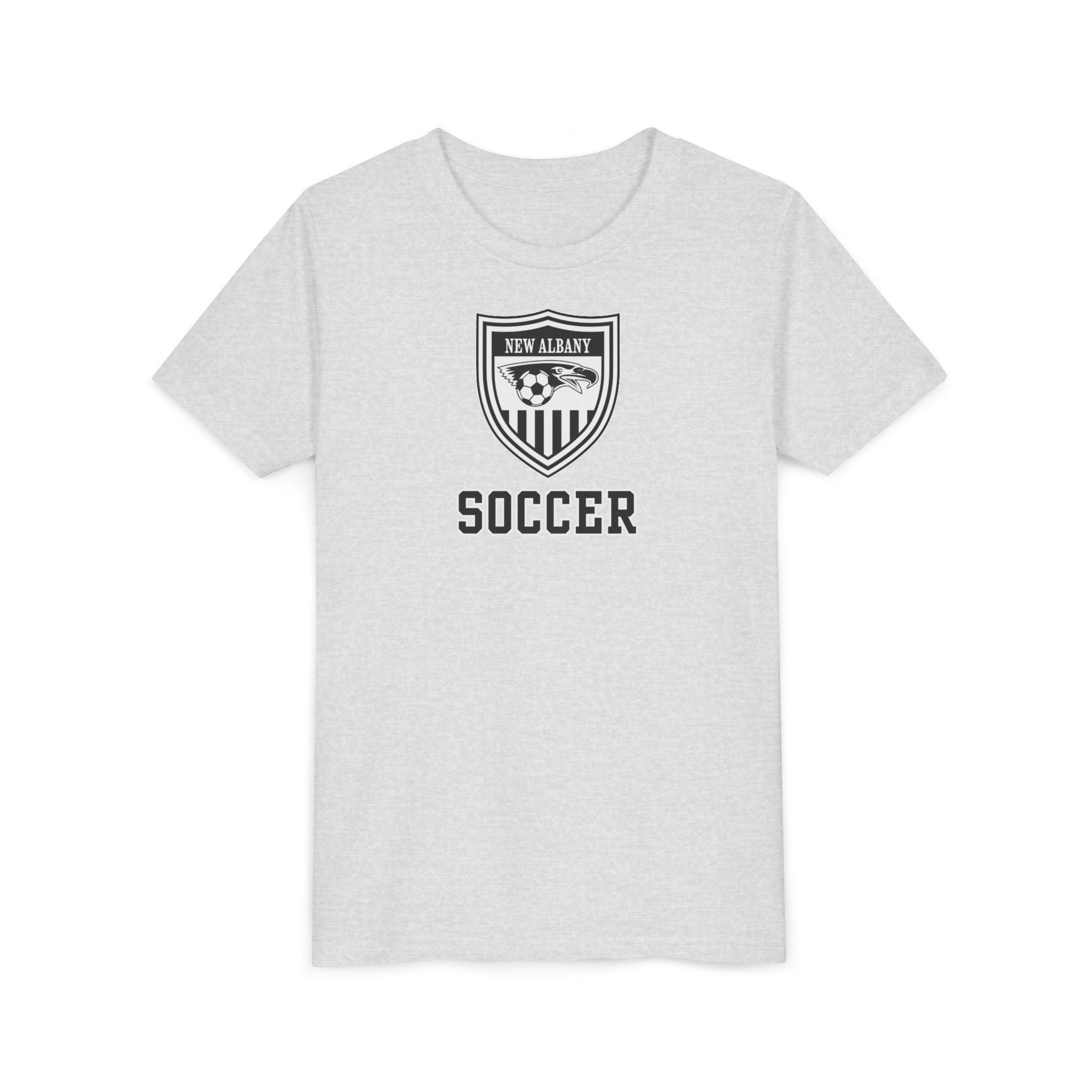 Youth New Albany Youth Soccer League Crest Graphic Short Sleeve Bella + Canvas Soft Tee