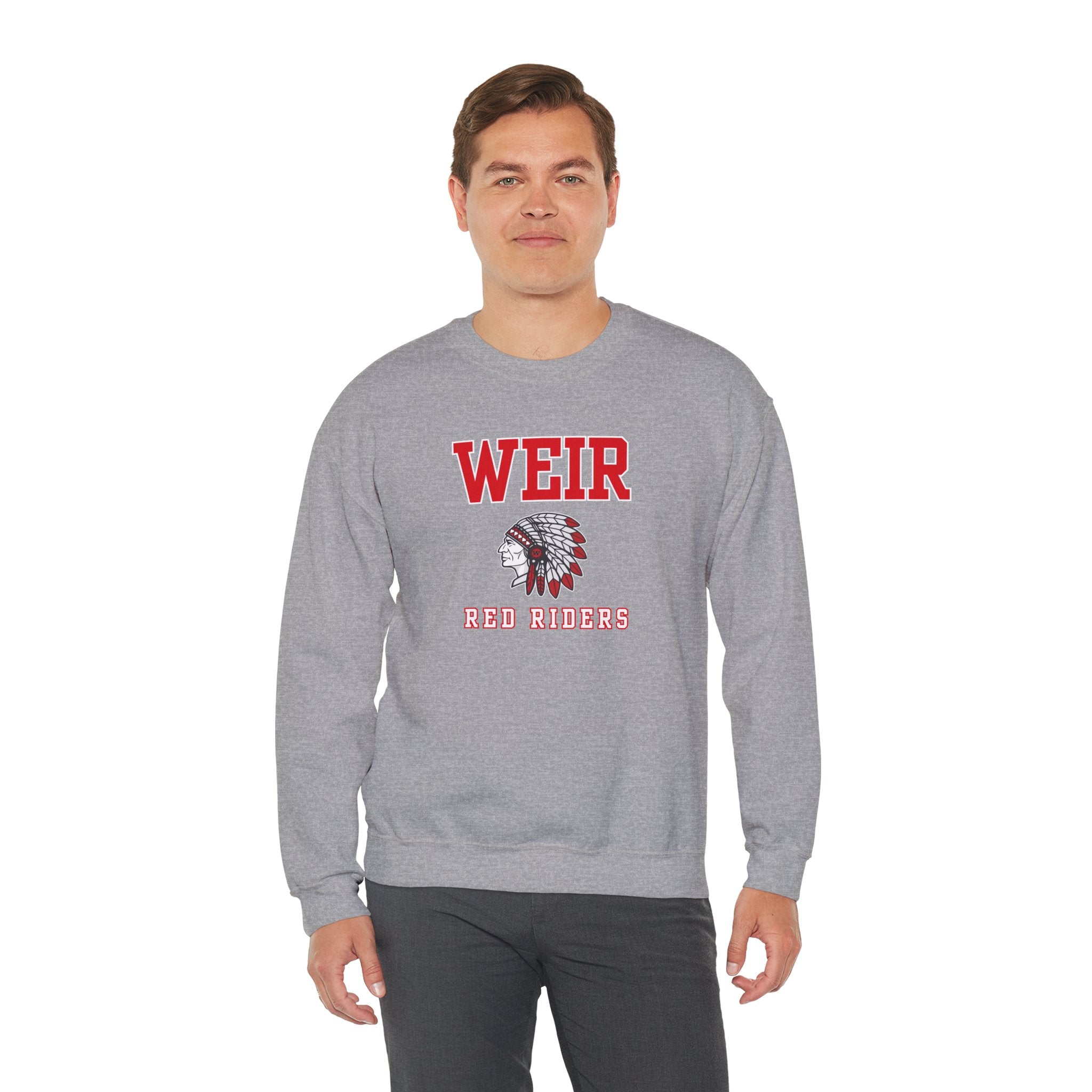 Adult Unisex Weir Red Riders Classic Mascot Graphic Sweatshirt
