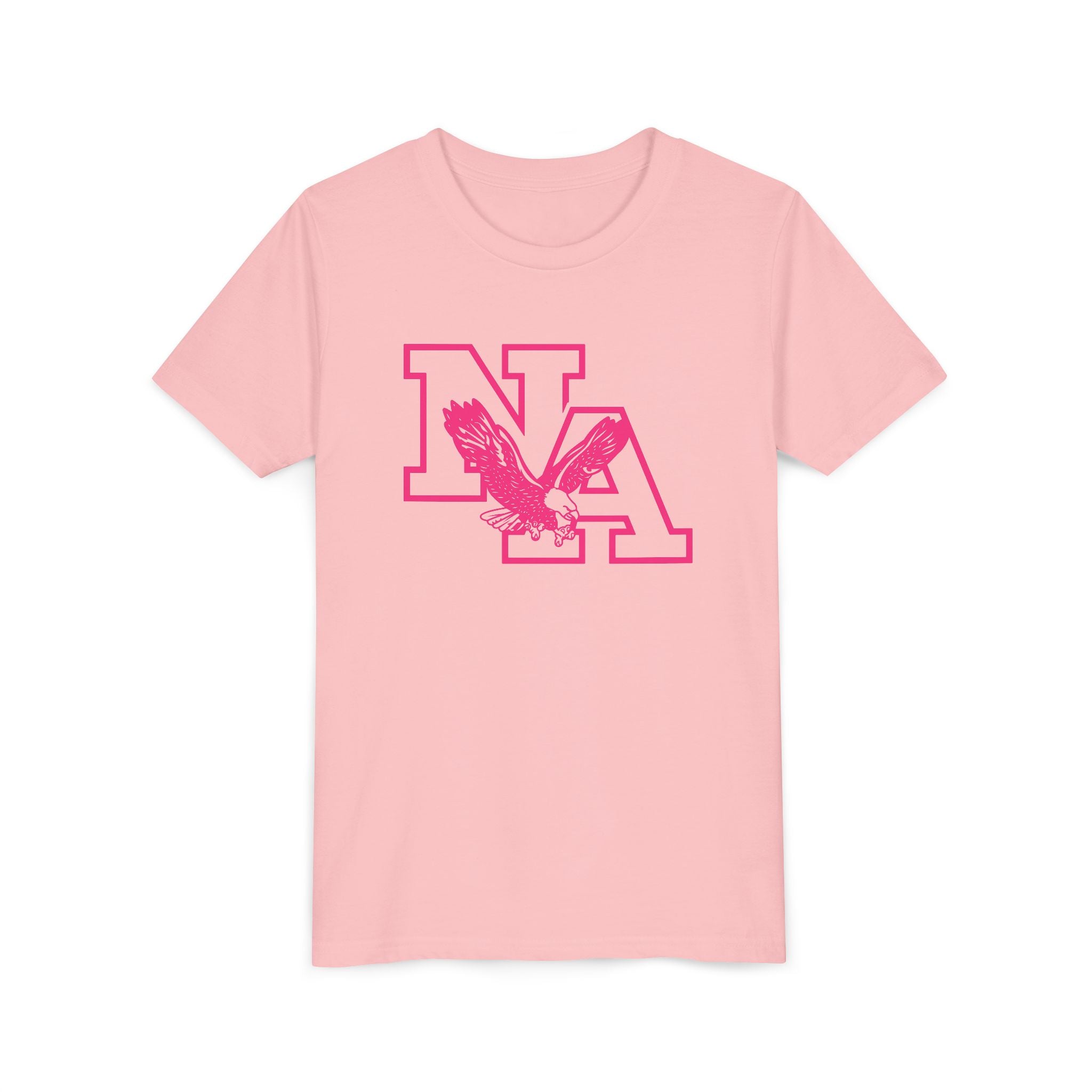Youth Neon Pink Power NA Logo Graphic Soft Tee - PINK OCTOBER