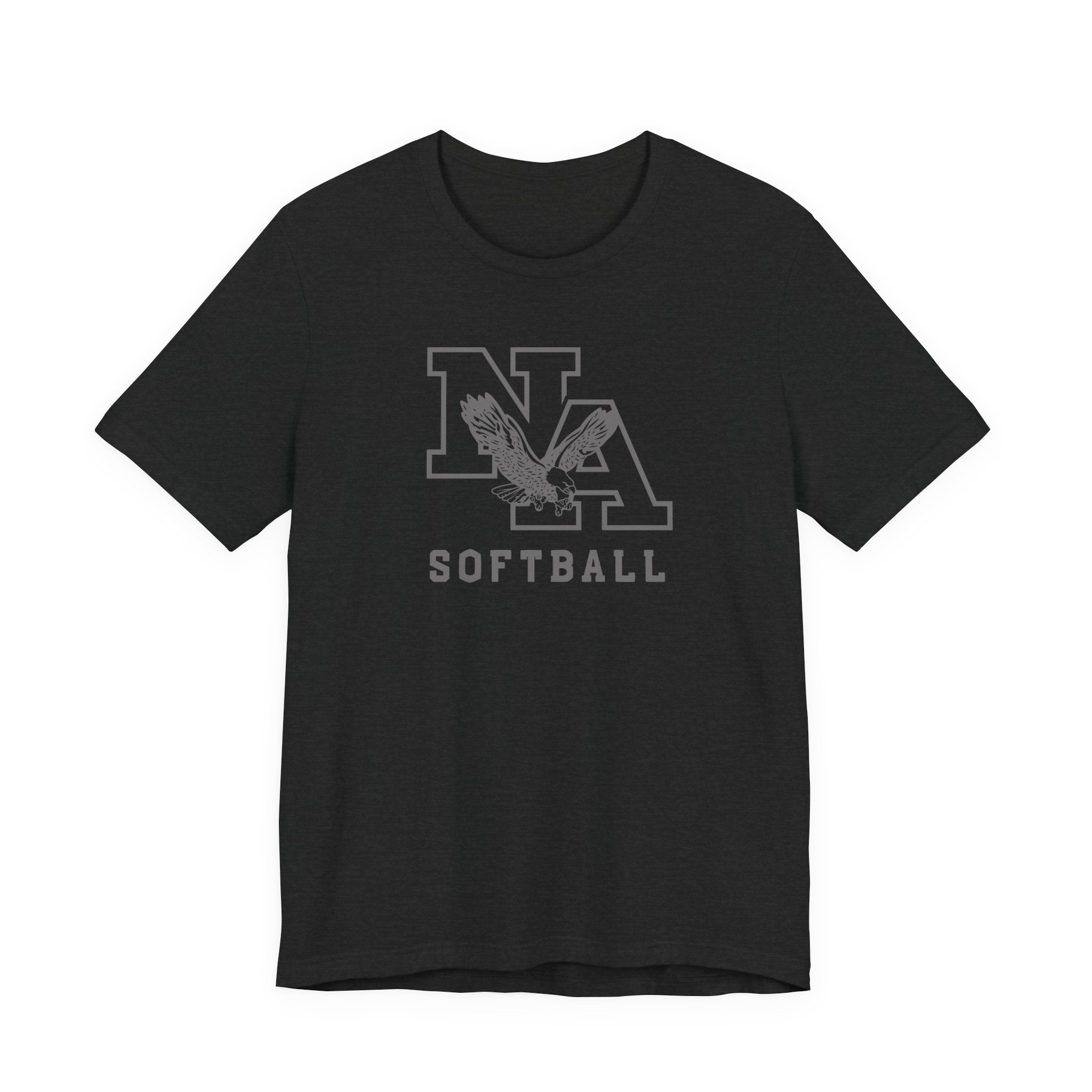 Adult Unisex New Albany Grey Tonal Softball Logo Graphic Short Sleeve Soft Tee