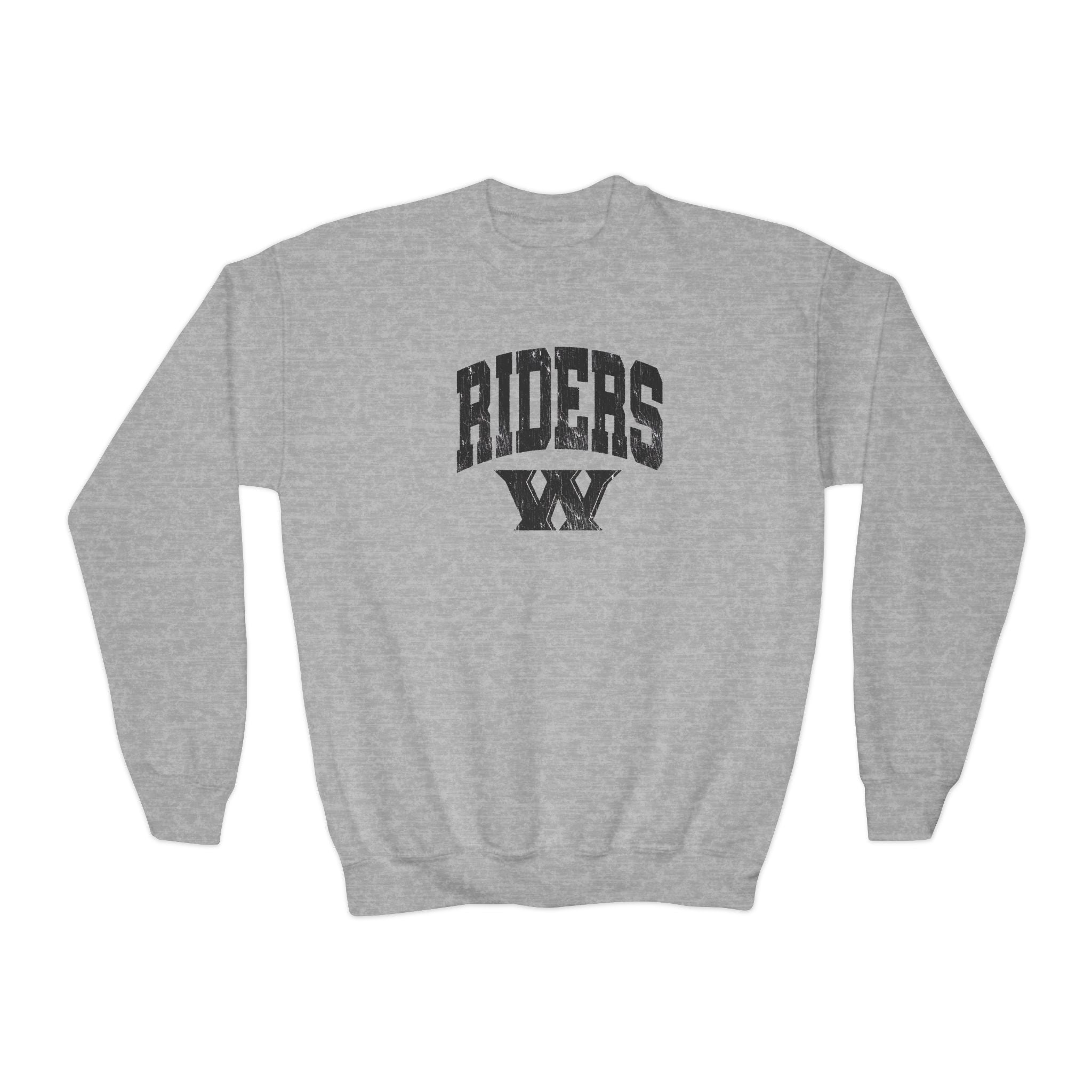 Youth Riders Arch Vintage Distressed W Graphic Gildan Heavy Blend Sweatshirt
