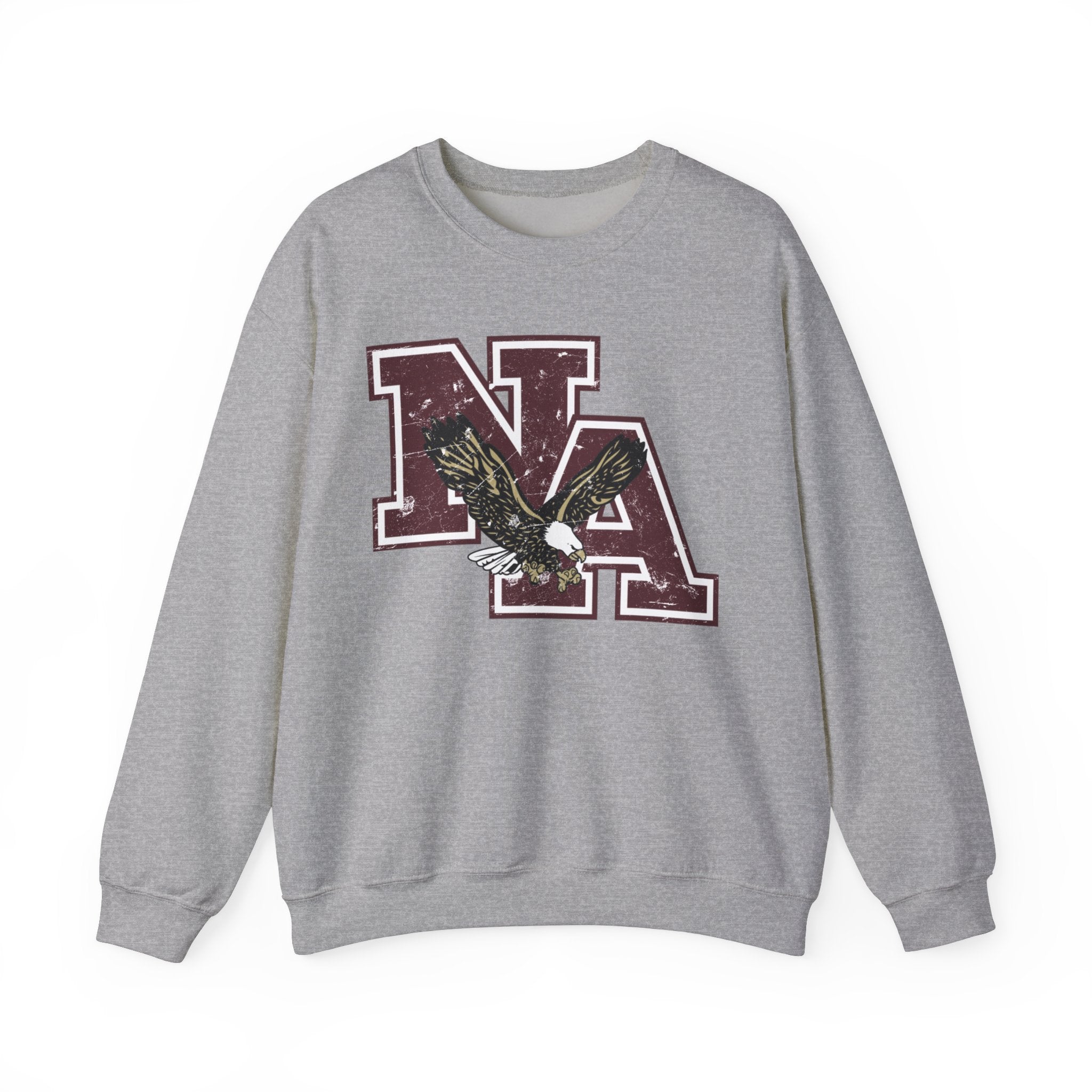 Adult Unisex Maroon Vintage Distressed Logo Graphic Sweatshirt