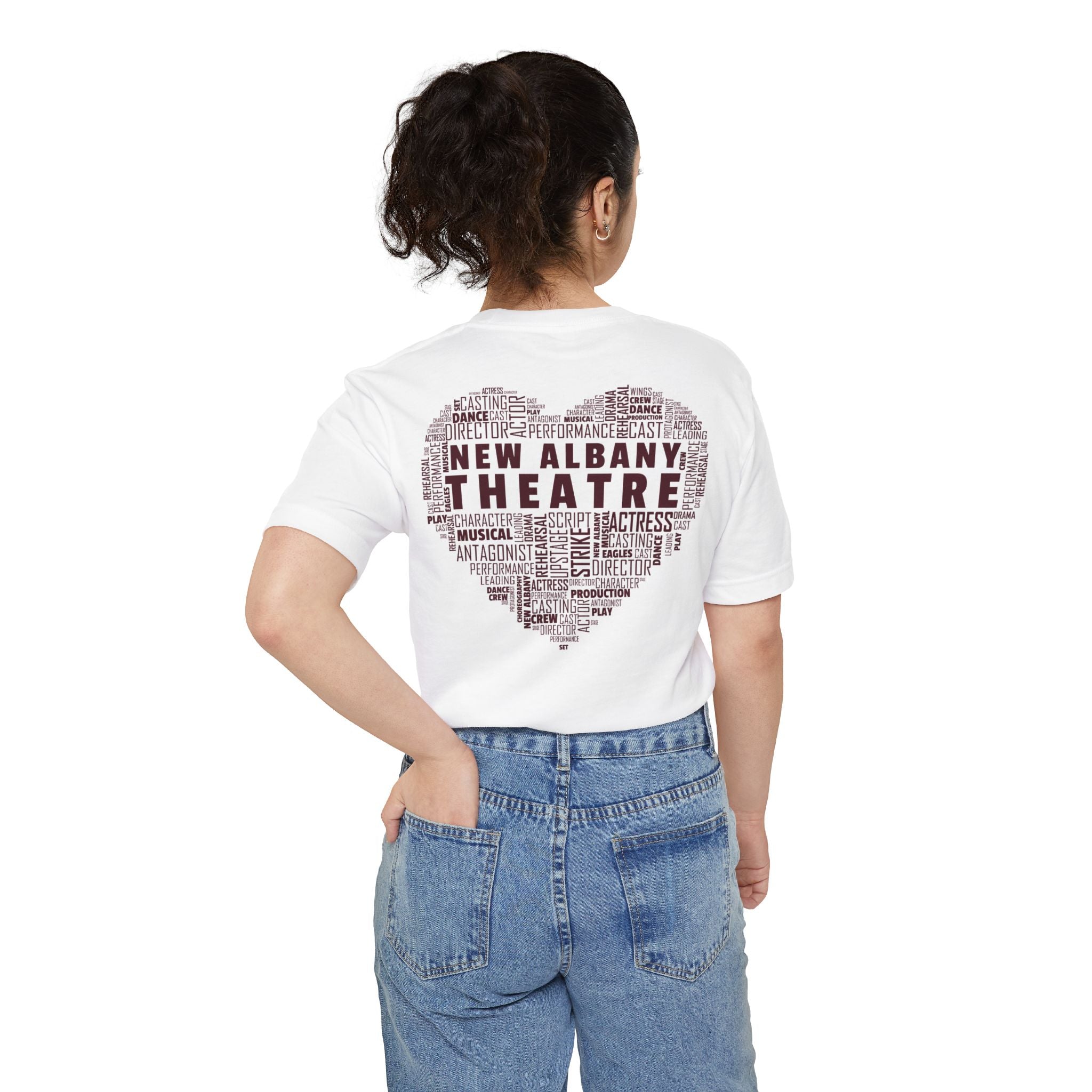 Adult Unisex New Albany Theatre Heart Graphic Pocket T-shirt