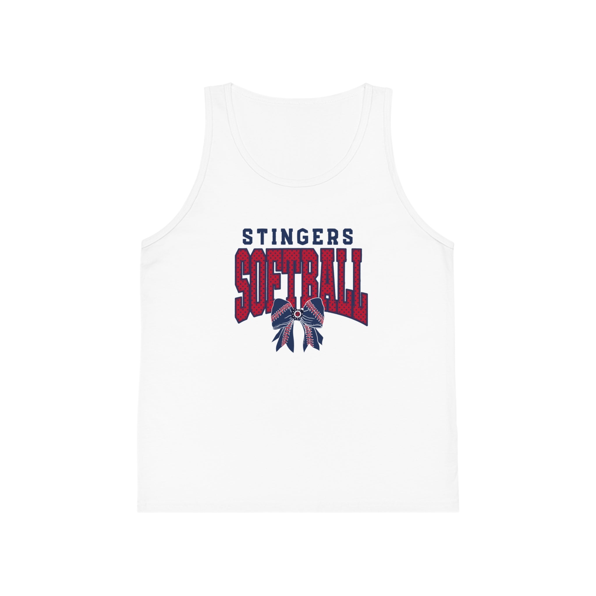 Youth Stingers Softball Stitched Bow Graphic Bella + Canvas Tank
