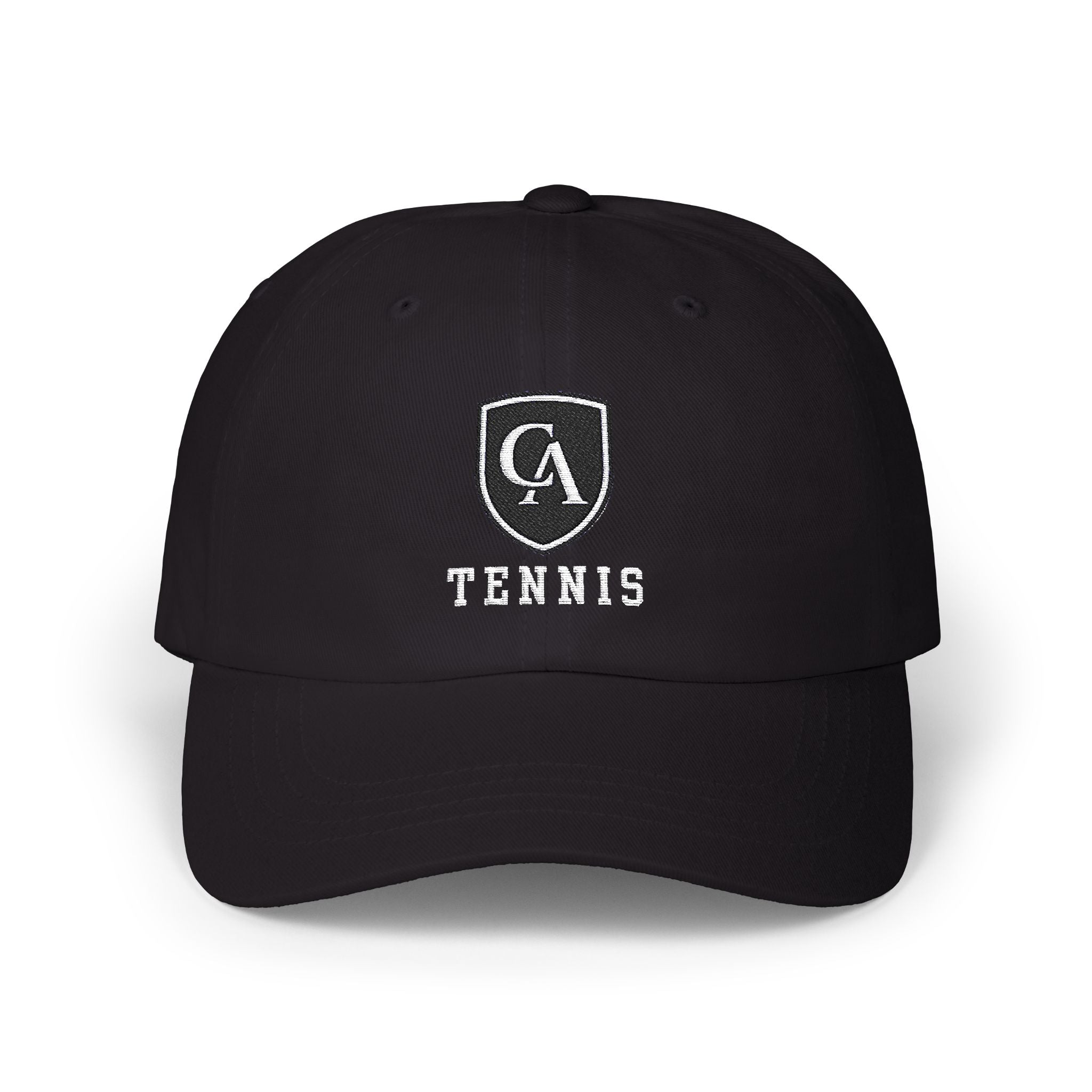 Adult Unisex Columbus Academy Vikings Tennis White Embroidered Logo Dad Cap