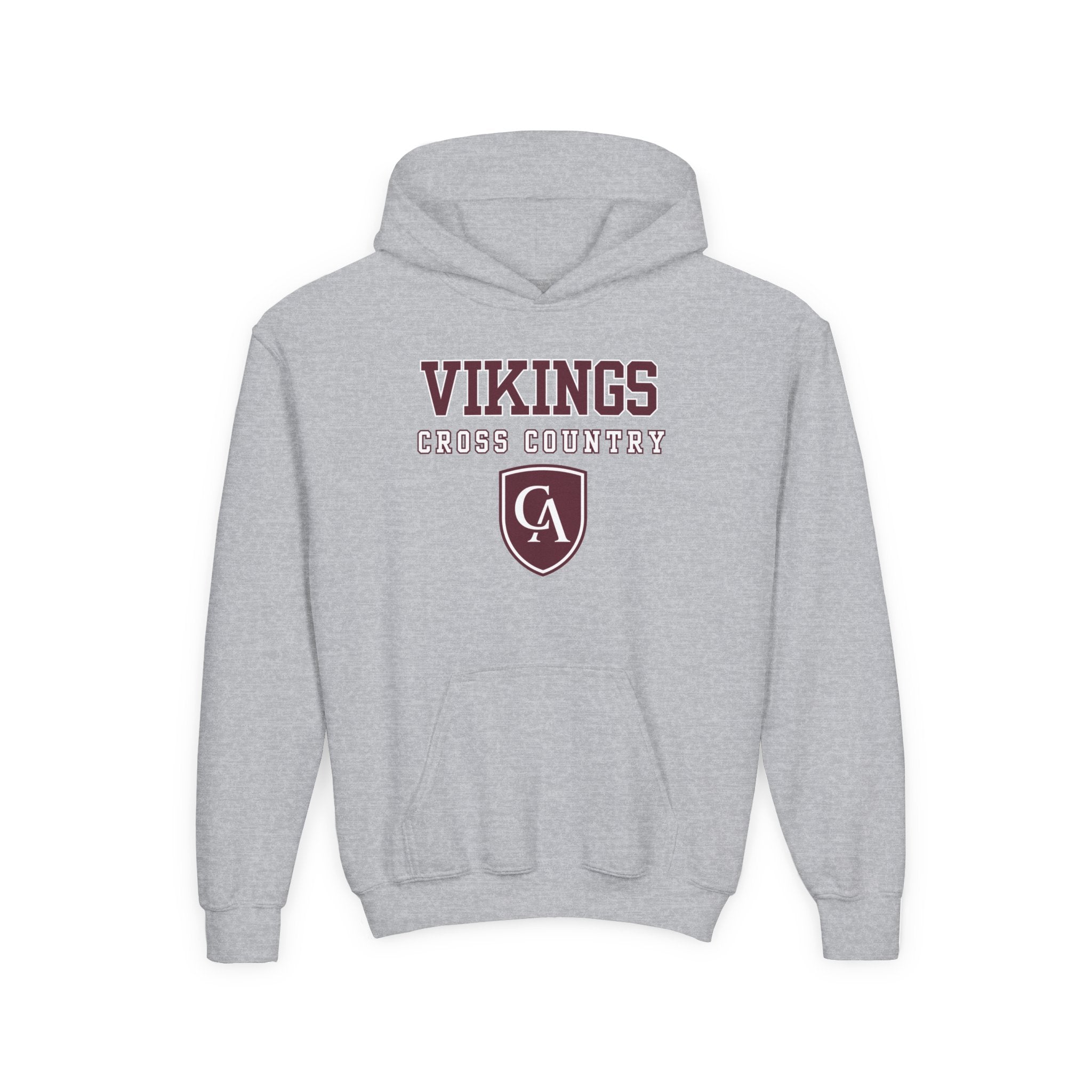 Youth Columbus Academy Vikings Cross Country Graphic Gildan Heavy Blend Hoodie