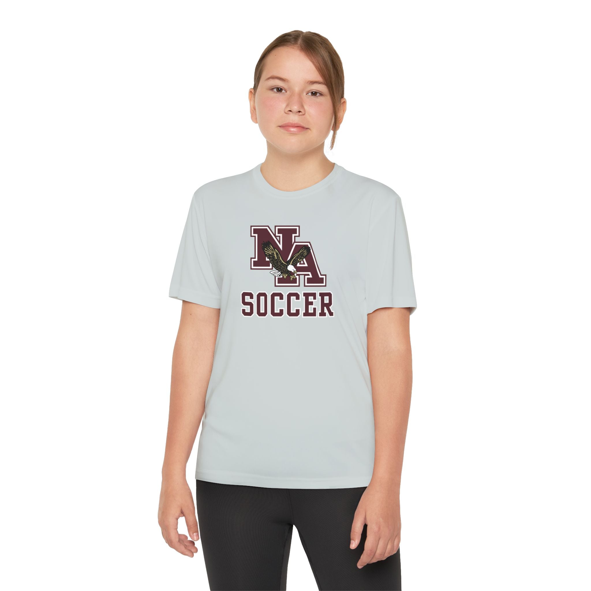 Youth New Albany Classic Maroon Soccer Logo Graphic Sport-Tek Competitor Performance Tee
