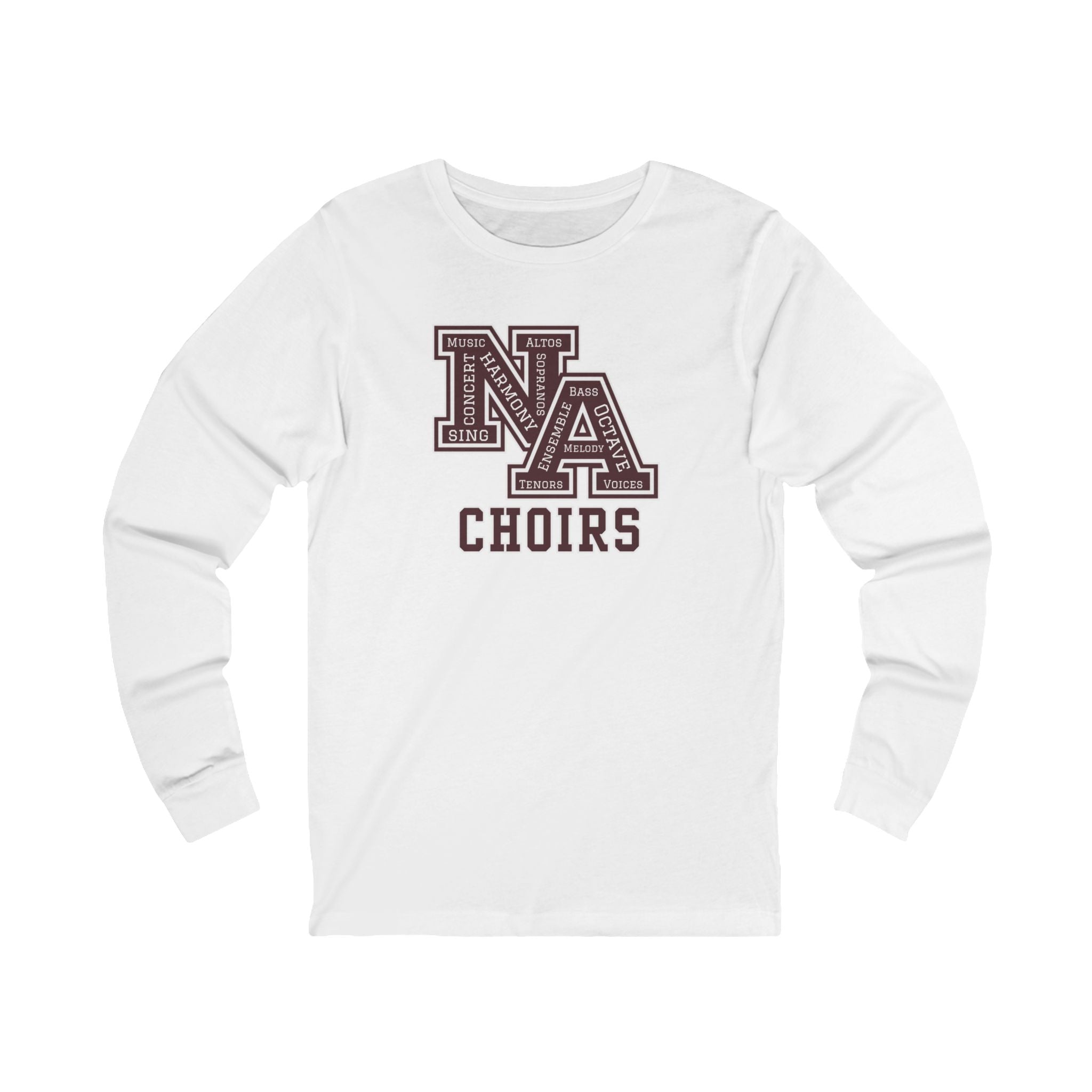Adult Unisex Choirs Words NA Logo Graphic Long Sleeve Soft Tee