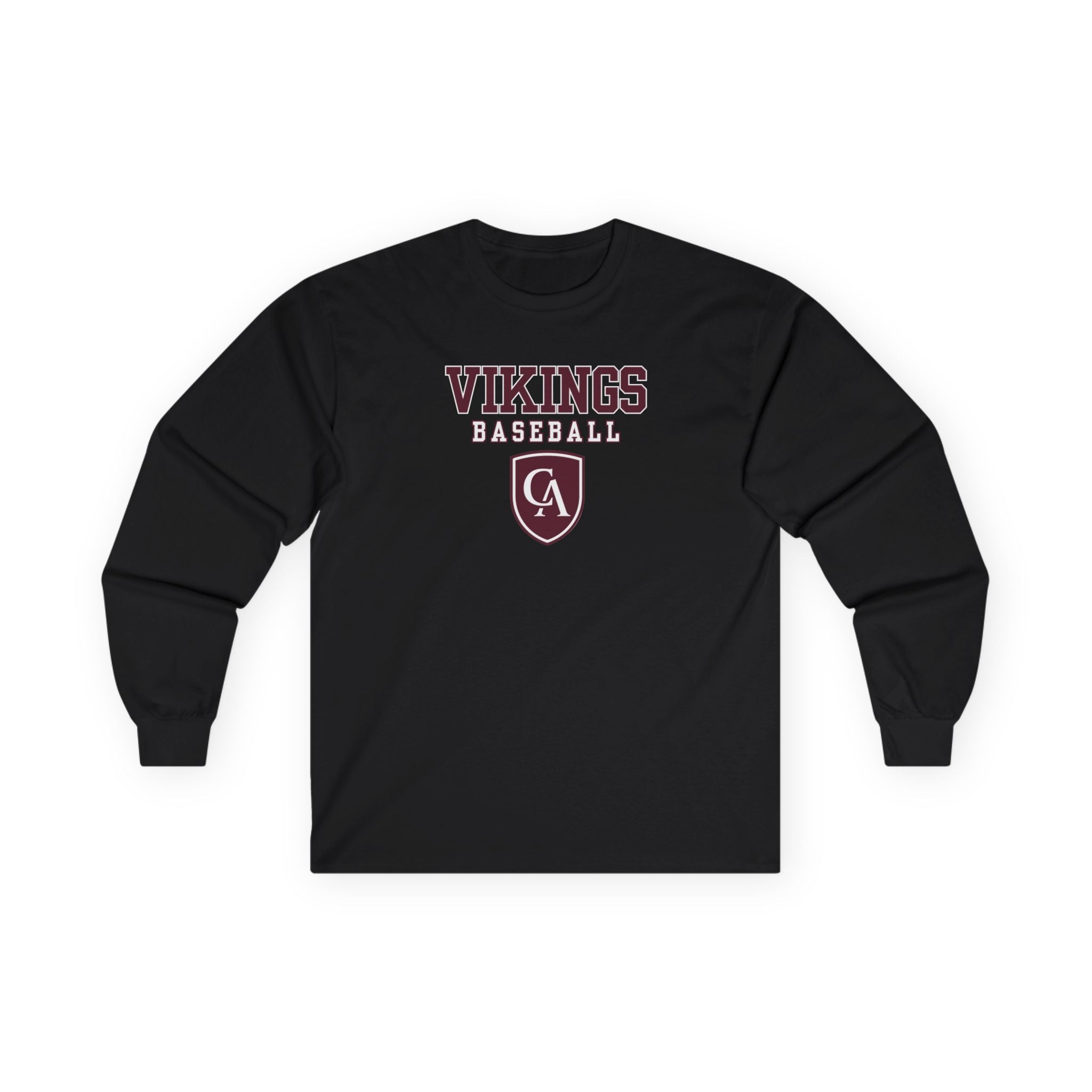 Adult Unisex Columbus Academy Vikings Baseball Graphic Gildan Long Sleeve Tee