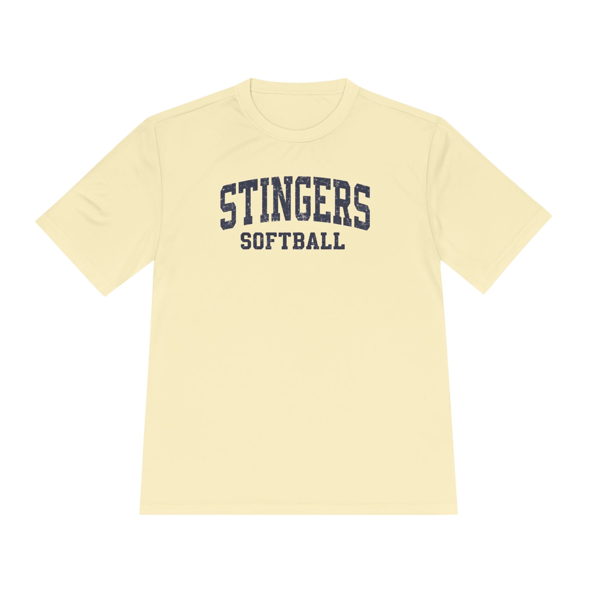Adult Unisex Stingers Softball Vintage Distressed Graphic Sport-Tek Competitor Performance Tee