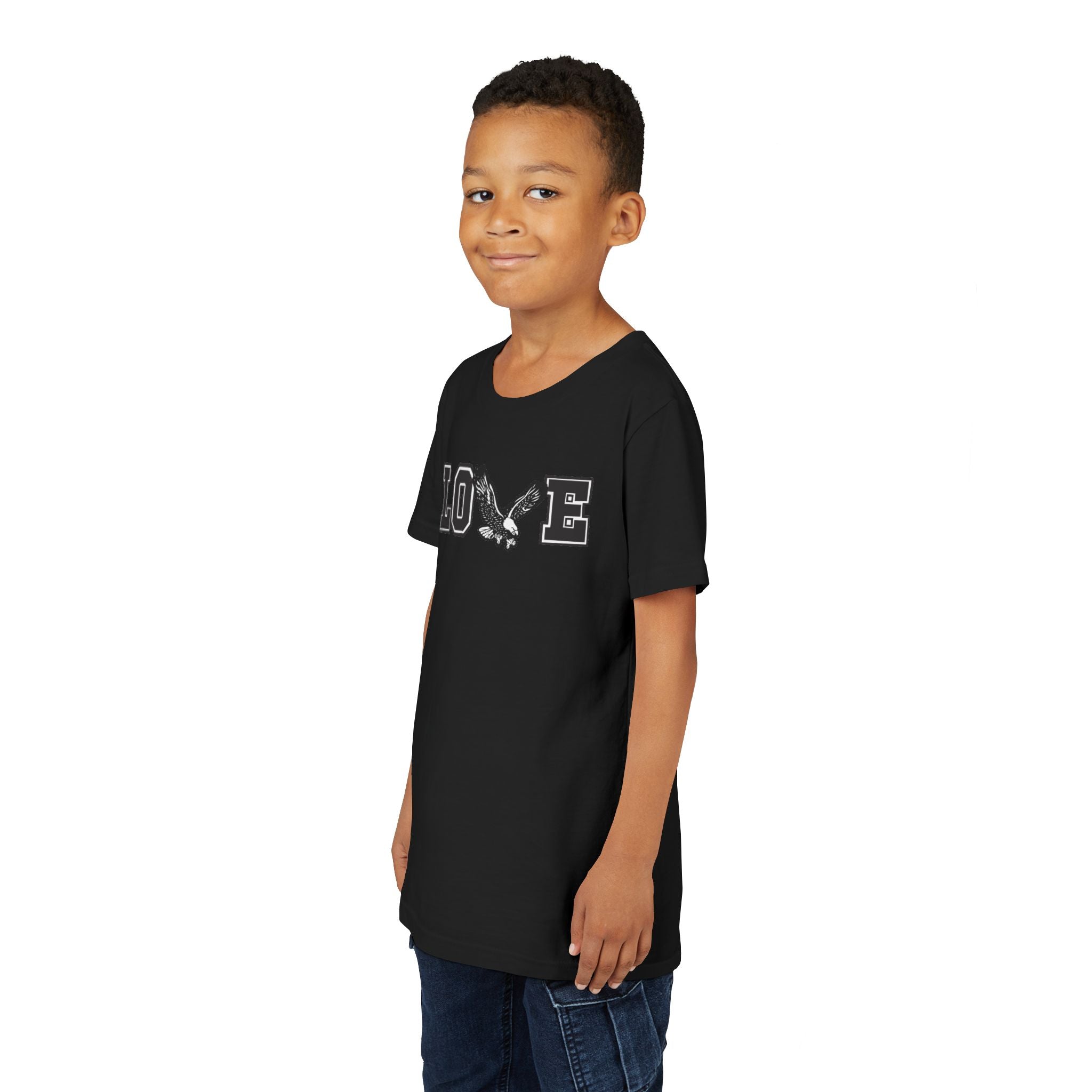 Youth Eagles Love Graphic Short Sleeve Soft Tee