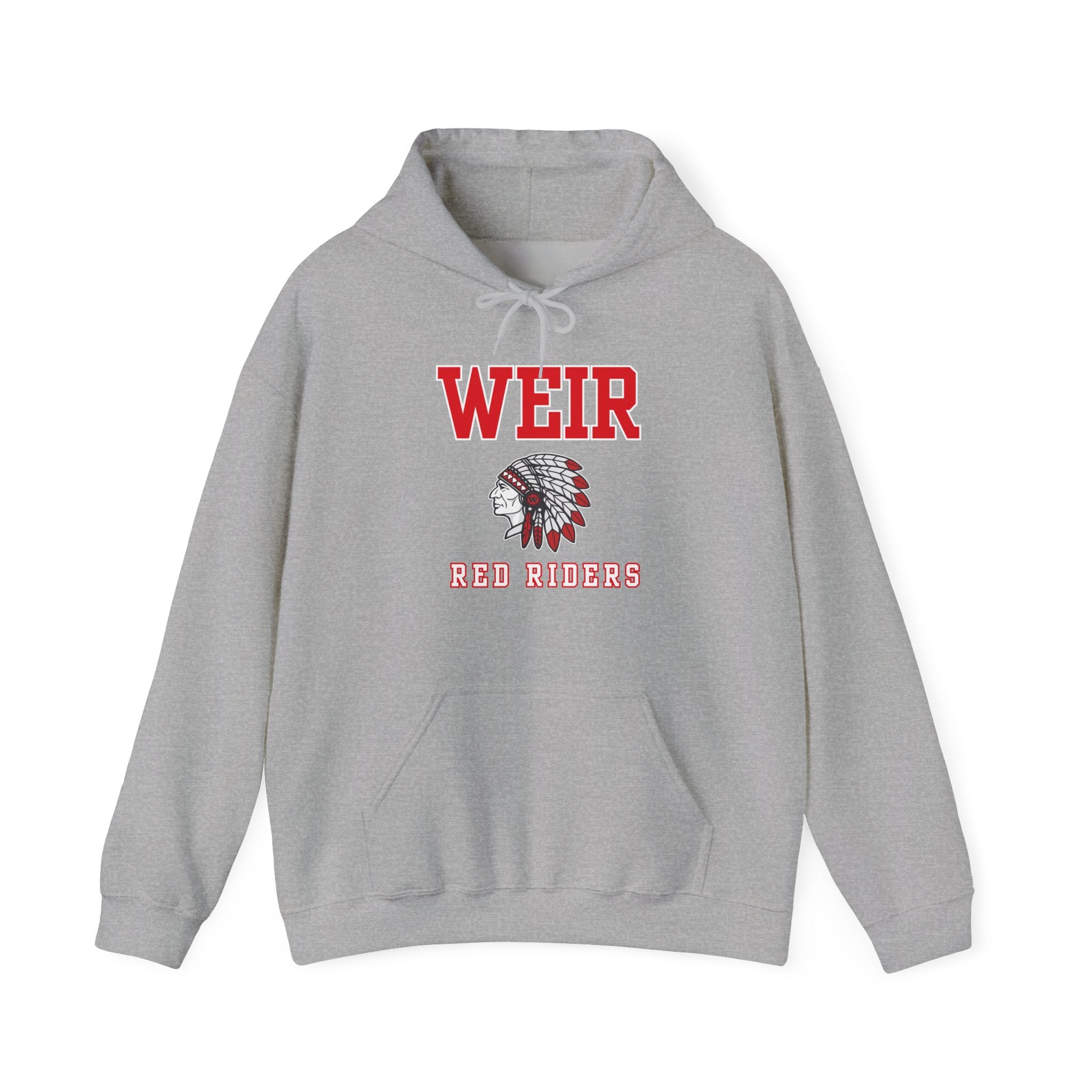 Adult Unisex Weir Red Riders Classic Mascot Graphic Hoodie