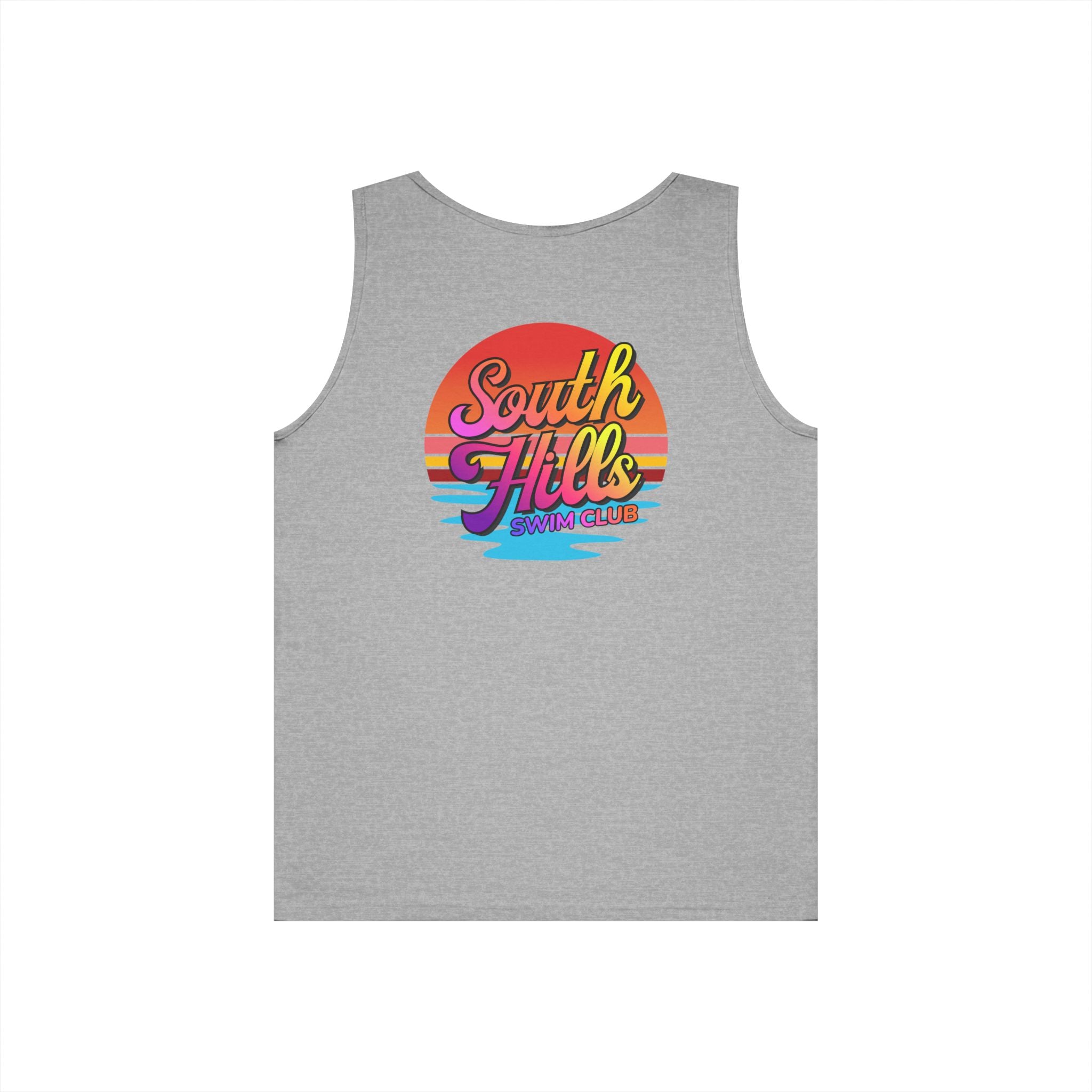 Adult Unisex South Hills Swim Club Sunset Script Graphic Tank