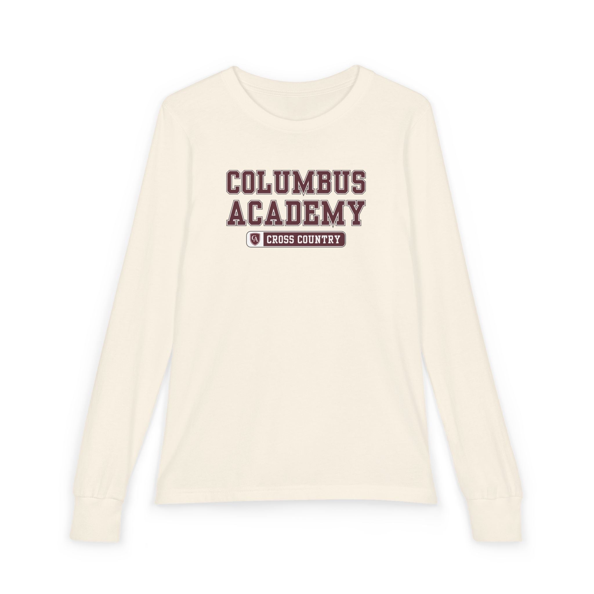 Youth Columbus Academy Cross Country Graphic Bella + Canvas Long Sleeve Soft Tee