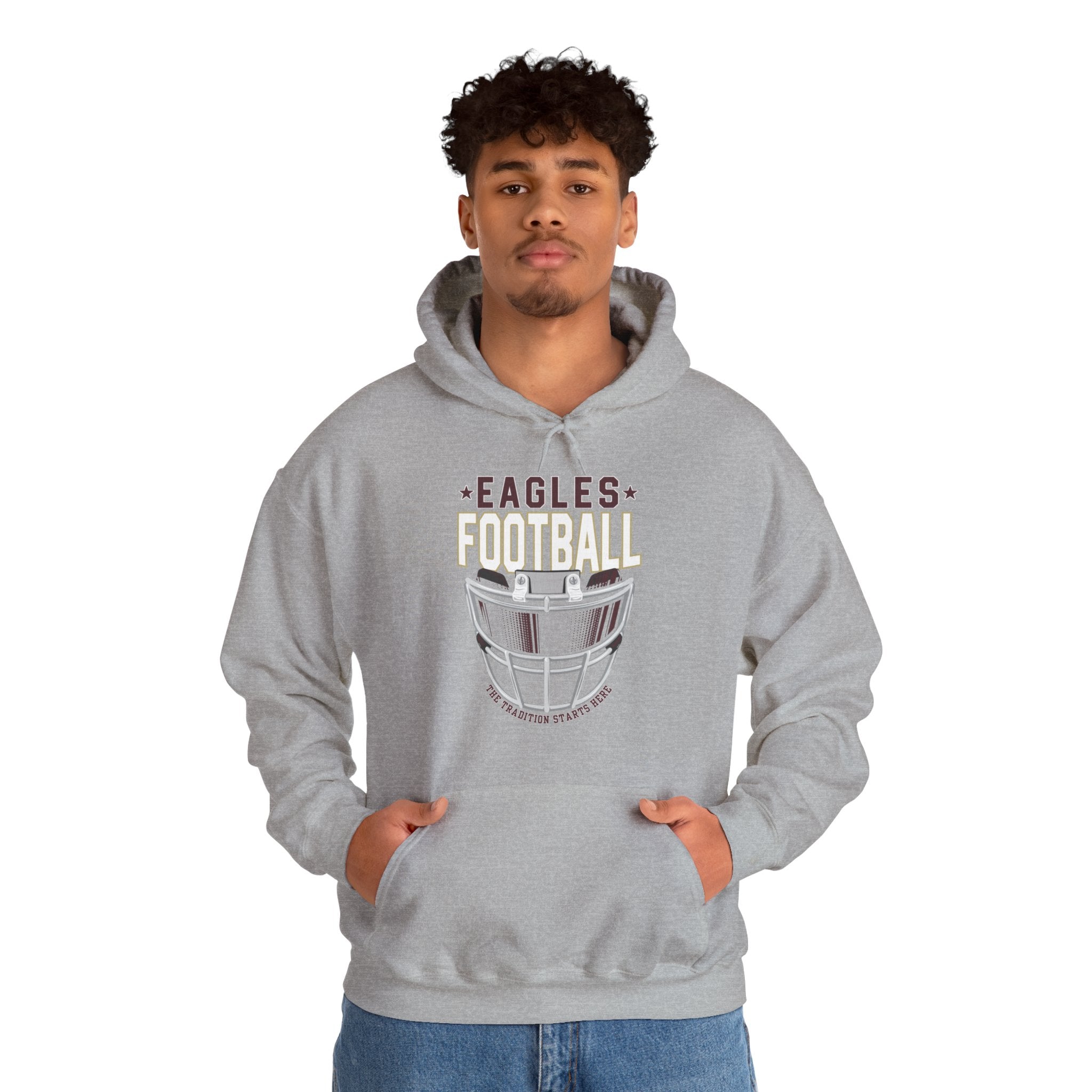 Adult Unisex Eagles White Hype Helmet Graphic Hoodie